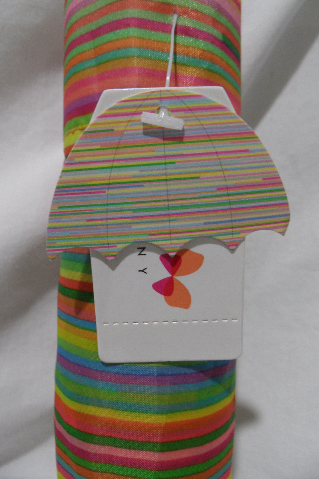PAPER DESTINY rainbow pinstripe umbrella NWT