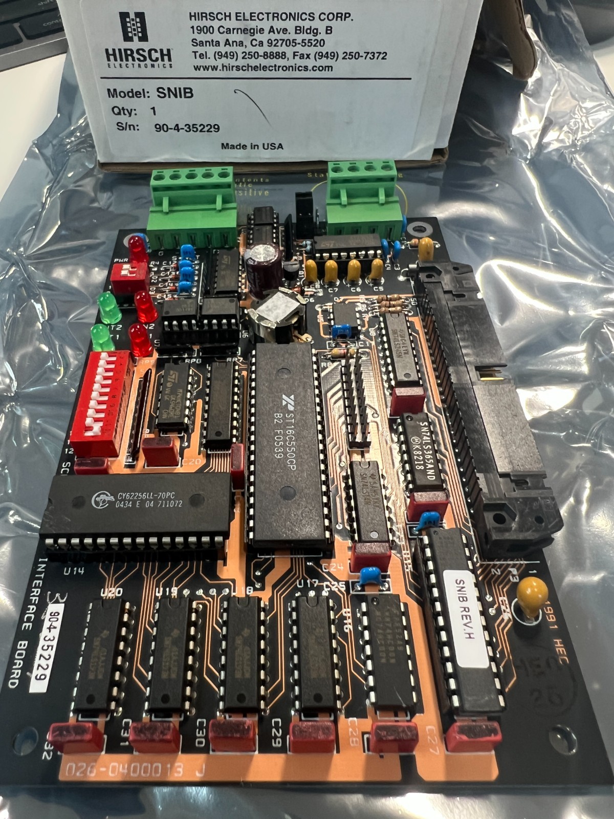 HIRSCH Electronics SNIB Access Control Communication Board  NEW Open Box