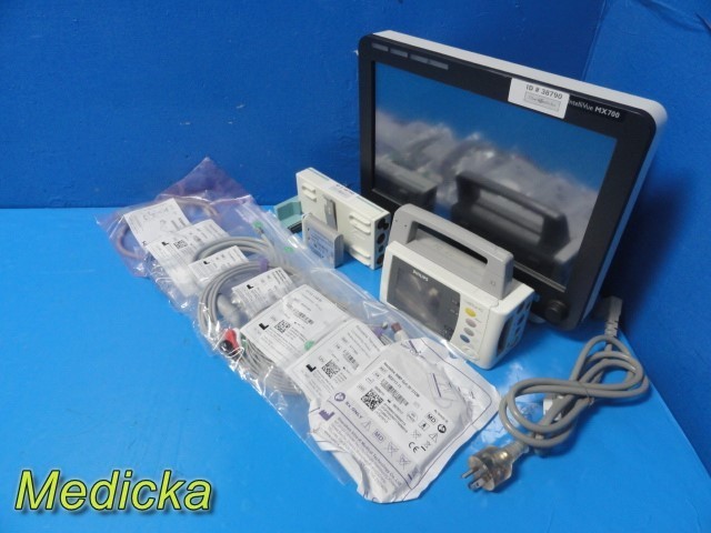 Philips IntelliVue MX700 + X2 (M3002A) + M3012A Monitoring System W/ Leads~38790