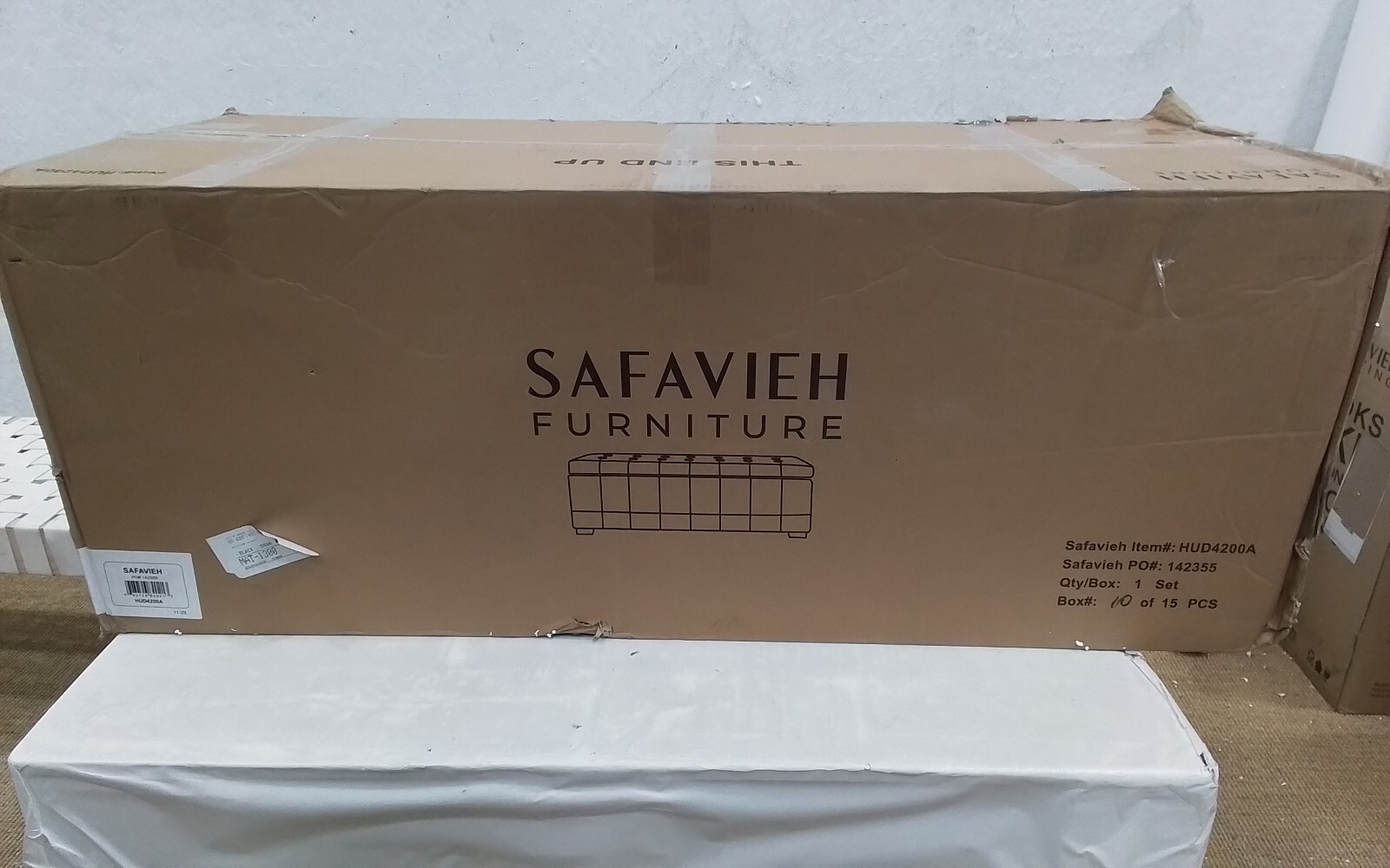 Safavieh MANHATTAN LG STORAGE OTTOMAN, Reduced Price 2172730838 HUD4200A