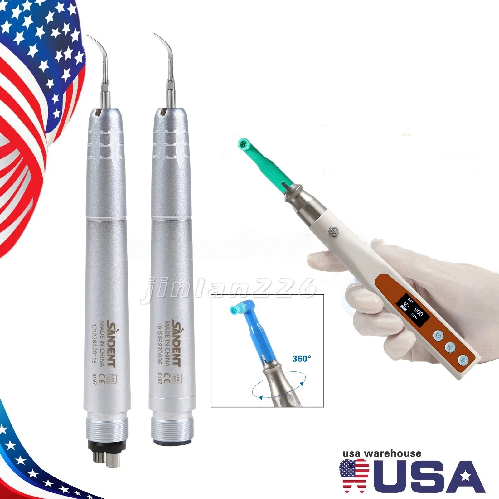 Dental Cordless Hygiene Prophy Handpiece /Ultrasonic Air Perio Scaler Handpiece