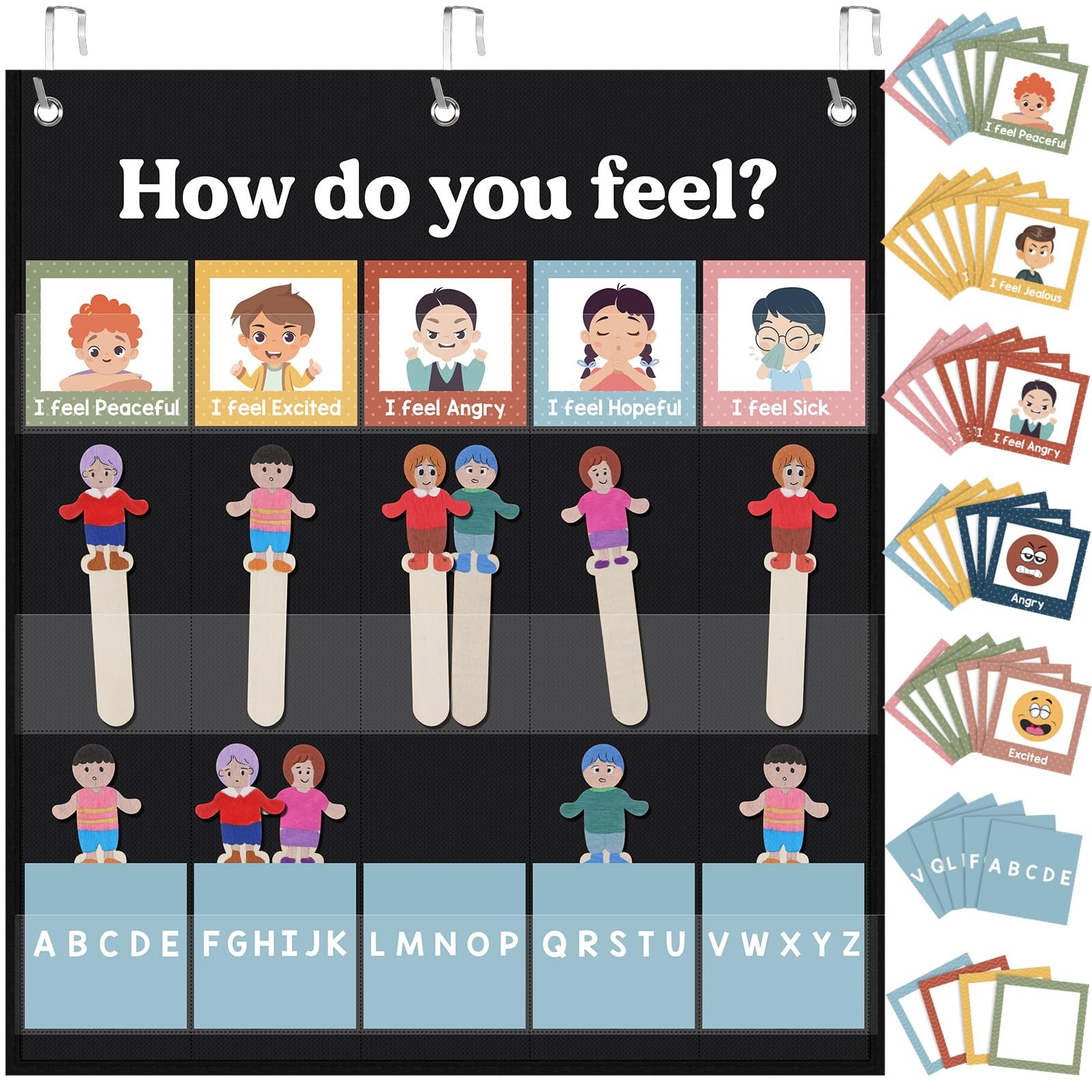 Emotions Feelings Pocket Chart 50 Cards Social Learning Autism Calm Corner