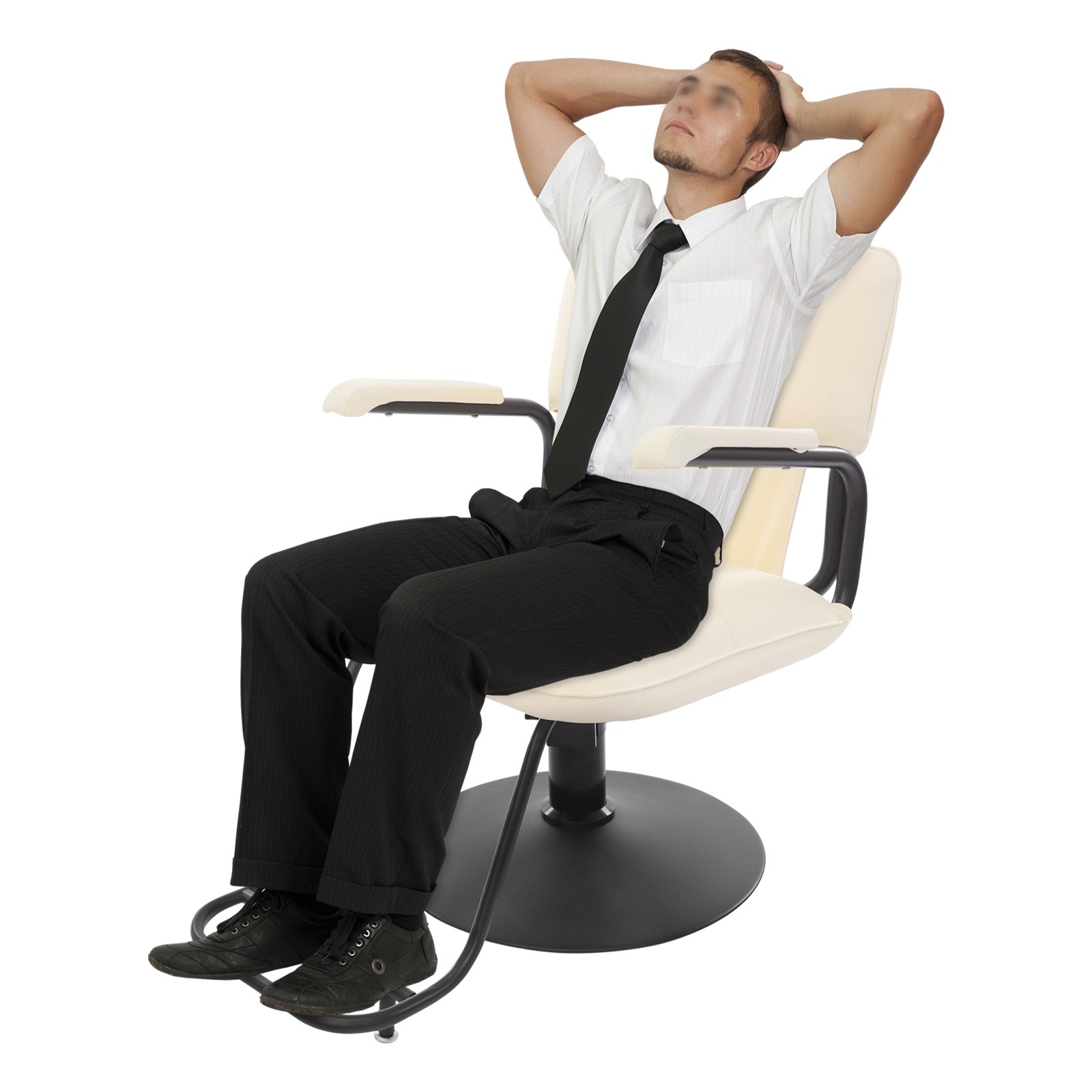 Salon Styling Chair, 360° Swivel Barber Chair, Adjustable Beauty Chair -white