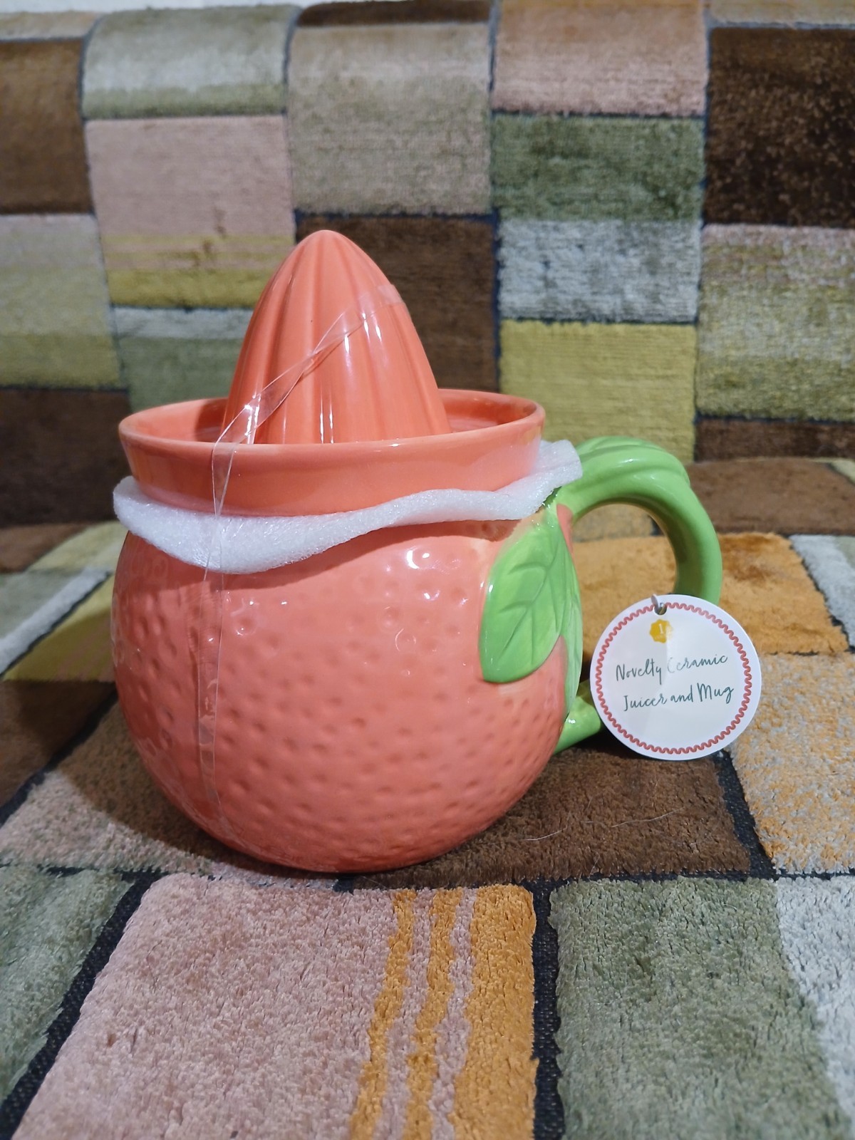 Orange-Shaped Ceramic Citrus Juicer Mug