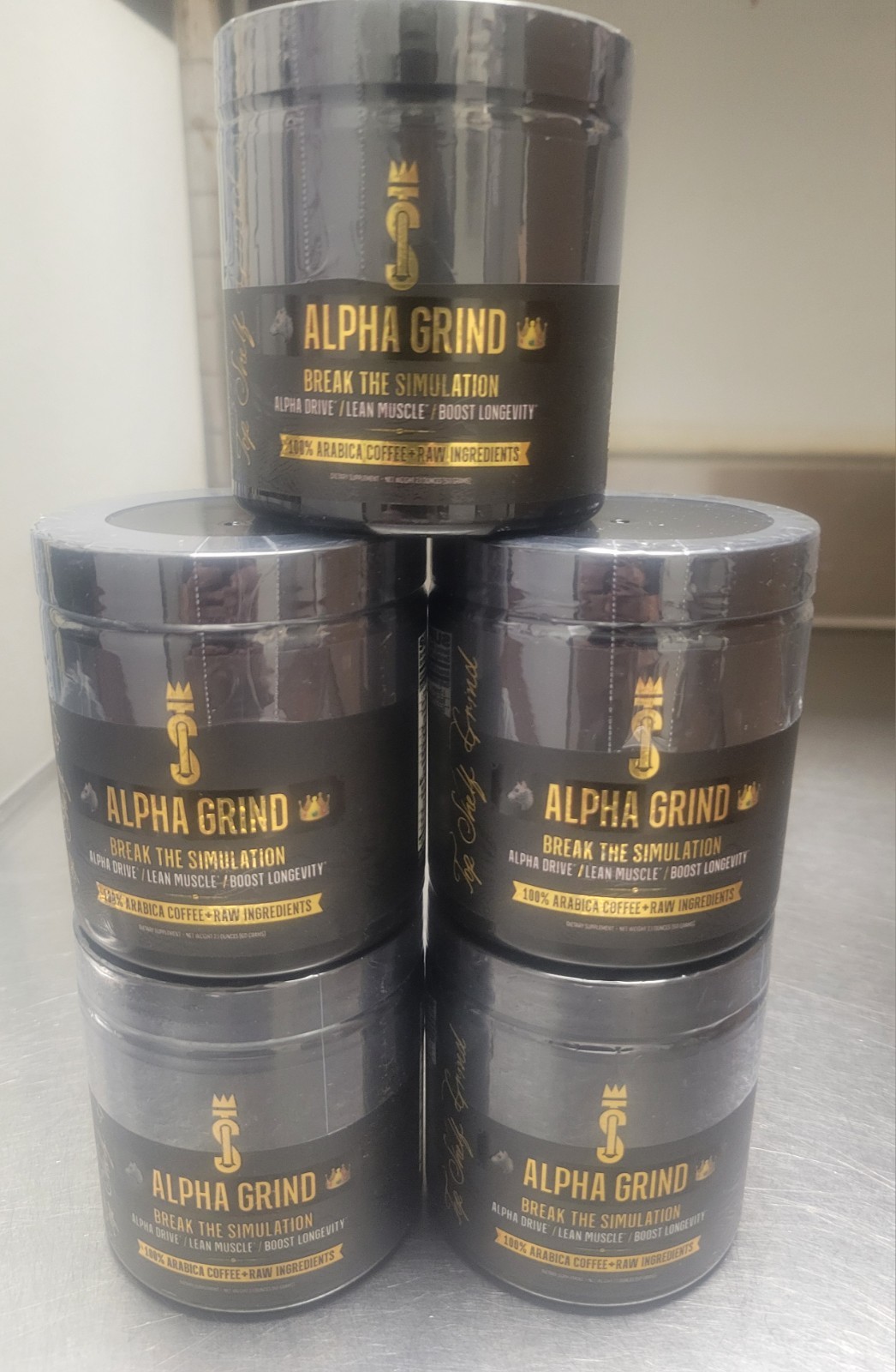 (5) Alpha Grind Energy Supplement Powder 100% Arabica Coffee + RAW Ingredients