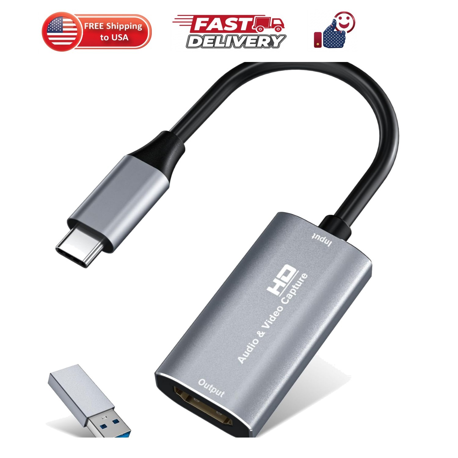 Video Capture Card, 4K .0 HDMI to USB C, 1080P60FPS HDMI Capture Card for Str...