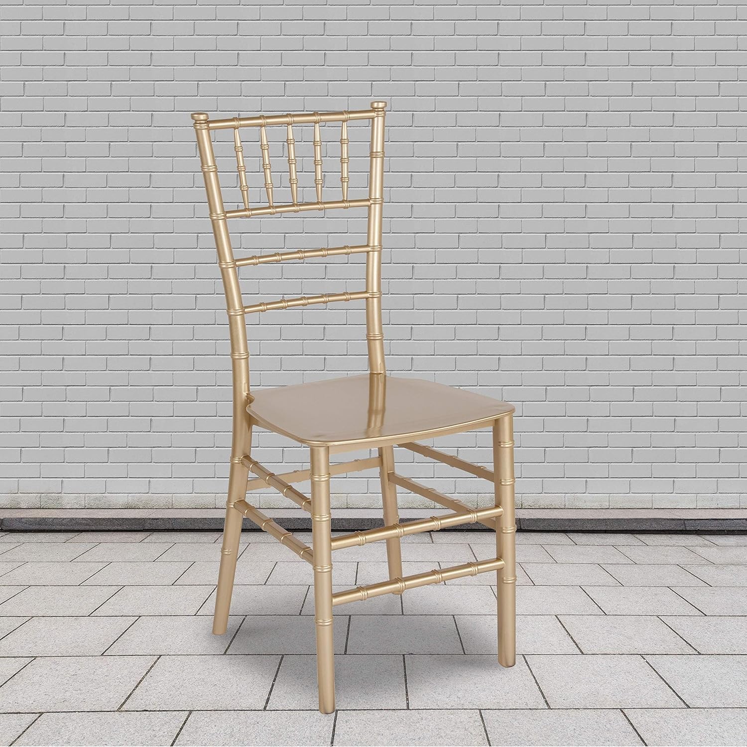 2 Pack HERCULES Series Gold Resin Stacking Chiavari Chair