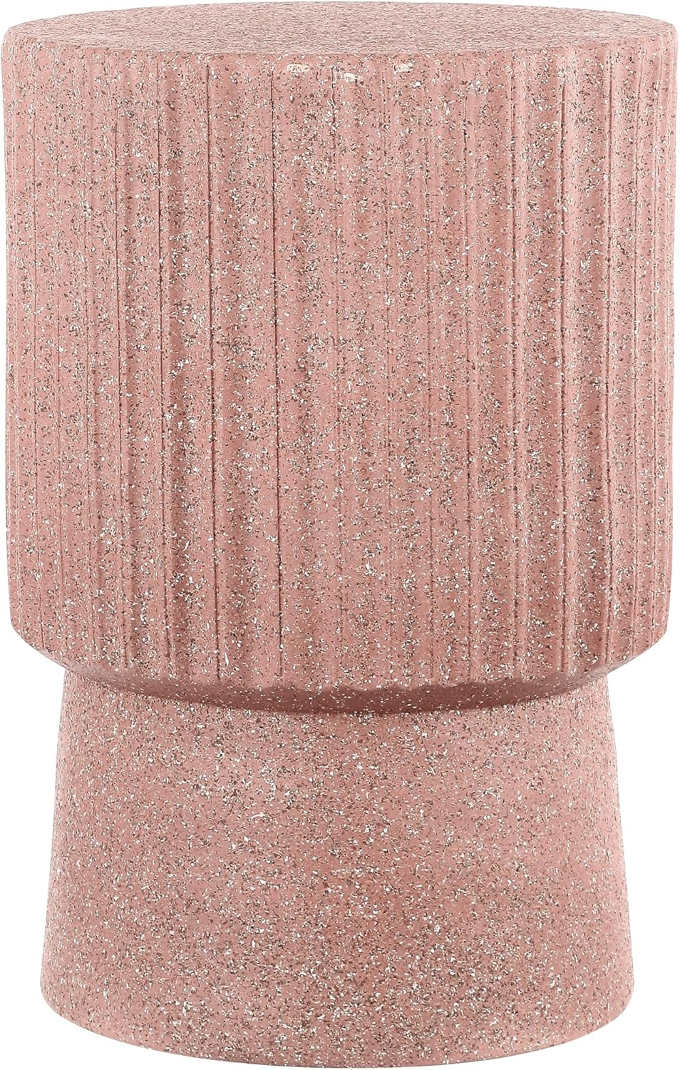 Louisa 19" Modern Art Deco Accent Table - Pink Terrazzo Finish