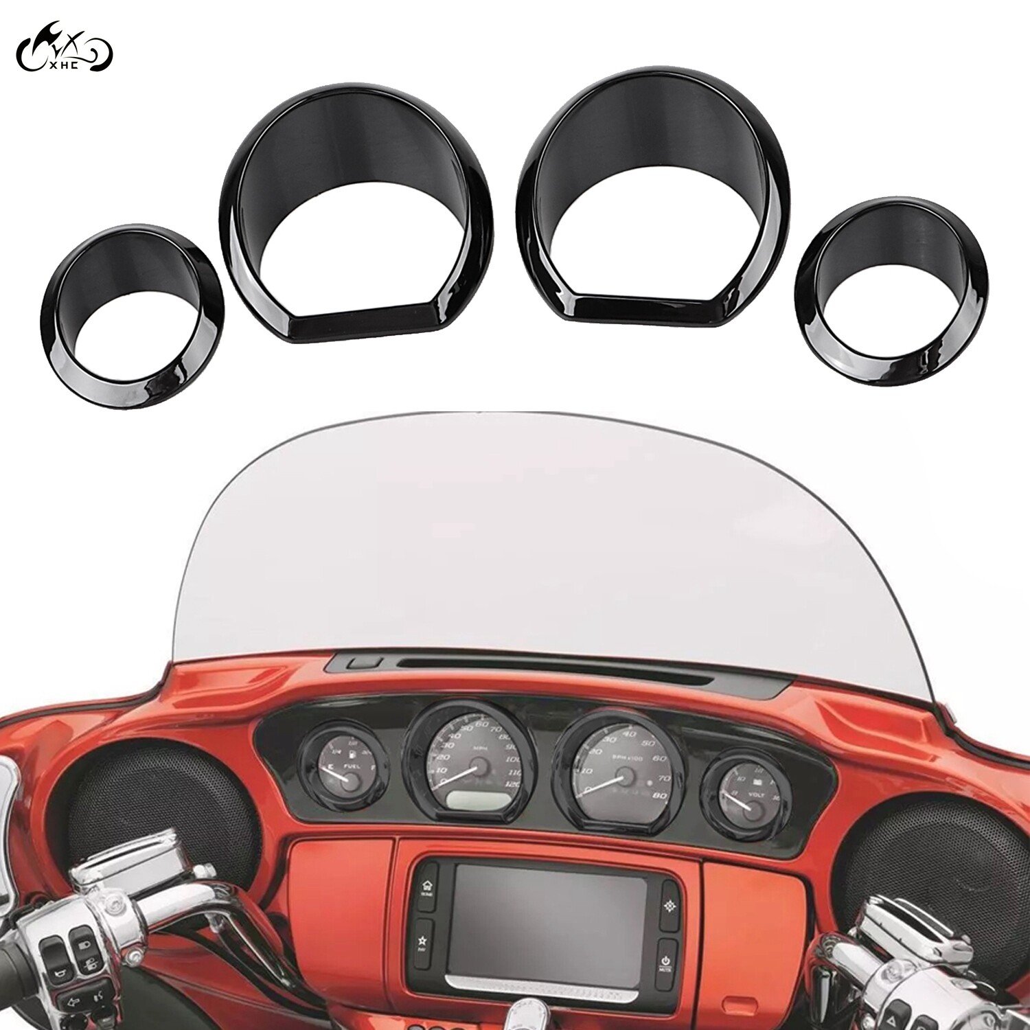 Instrument Board Gauge Bezel Cover Kit Fit For Harley Touring Street Glide 14-23
