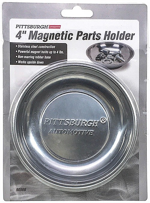 HarborFreight Pittsburg Automotive 4" Magnetic Parts Tray-Holder Stainless Steel