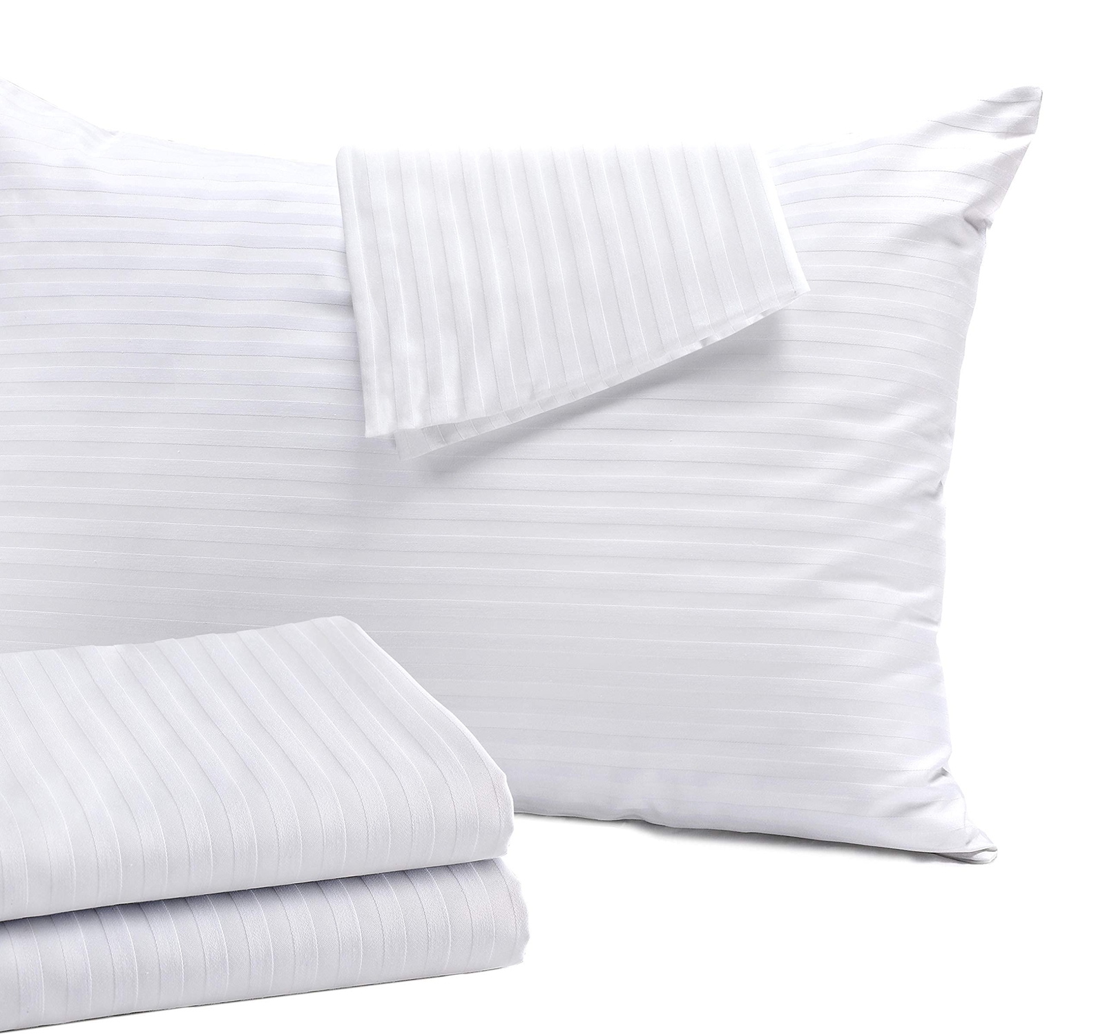 4-Pack Standard Pillow Protectors - Zippered Cotton Sateen Covers