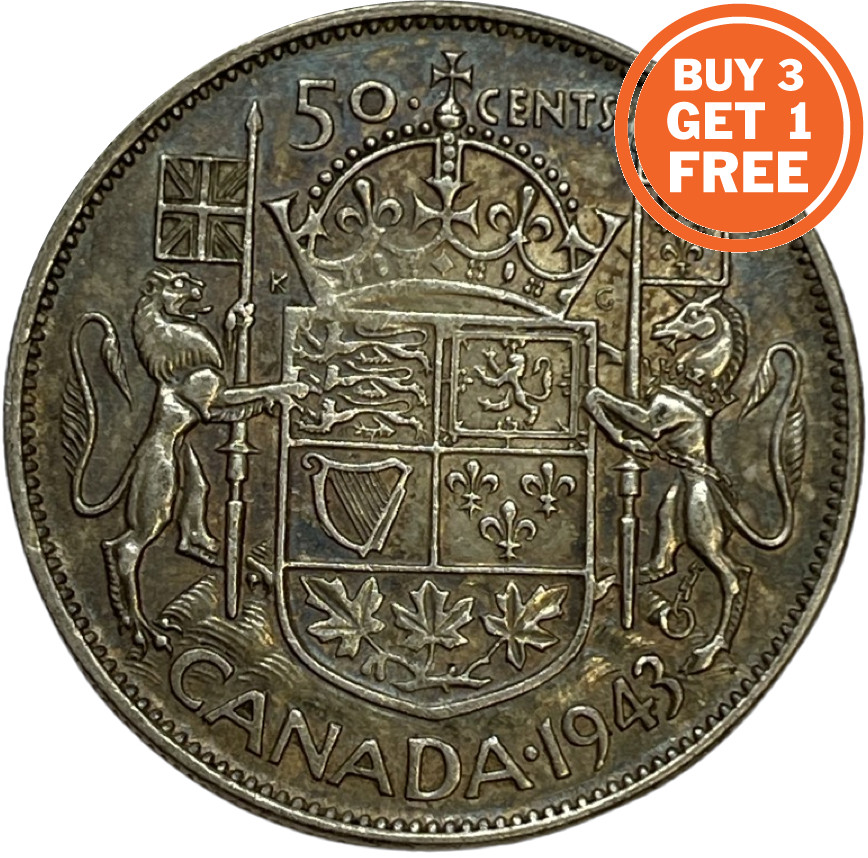 50 CANADIAN CENT - CHOICE OF DATE FROM 1937- 1966 - SILVER 0.800 - CANADA