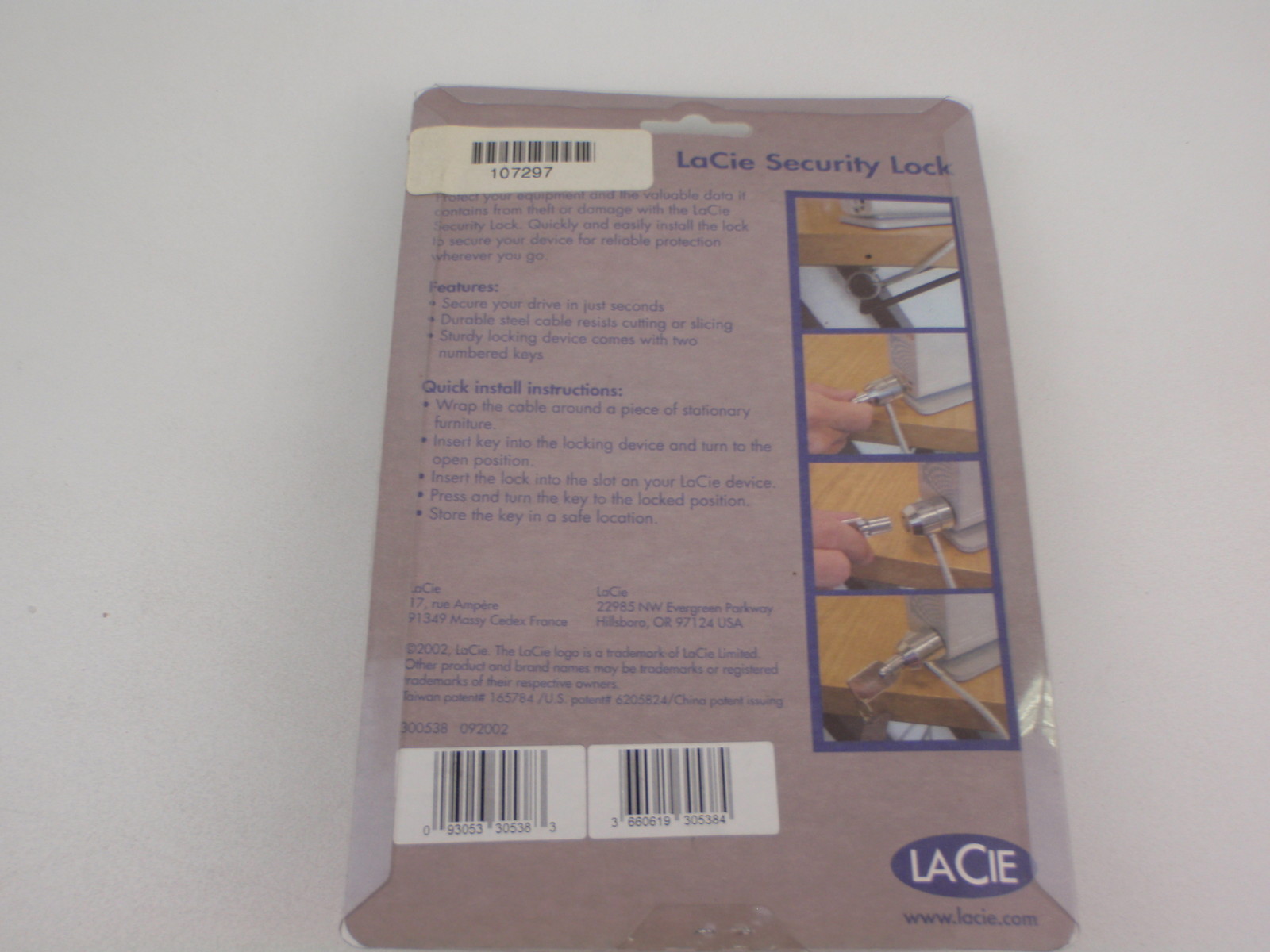 LACIE NOTEBOOK HARD DRIVE PC SECURITY LOCK NEW