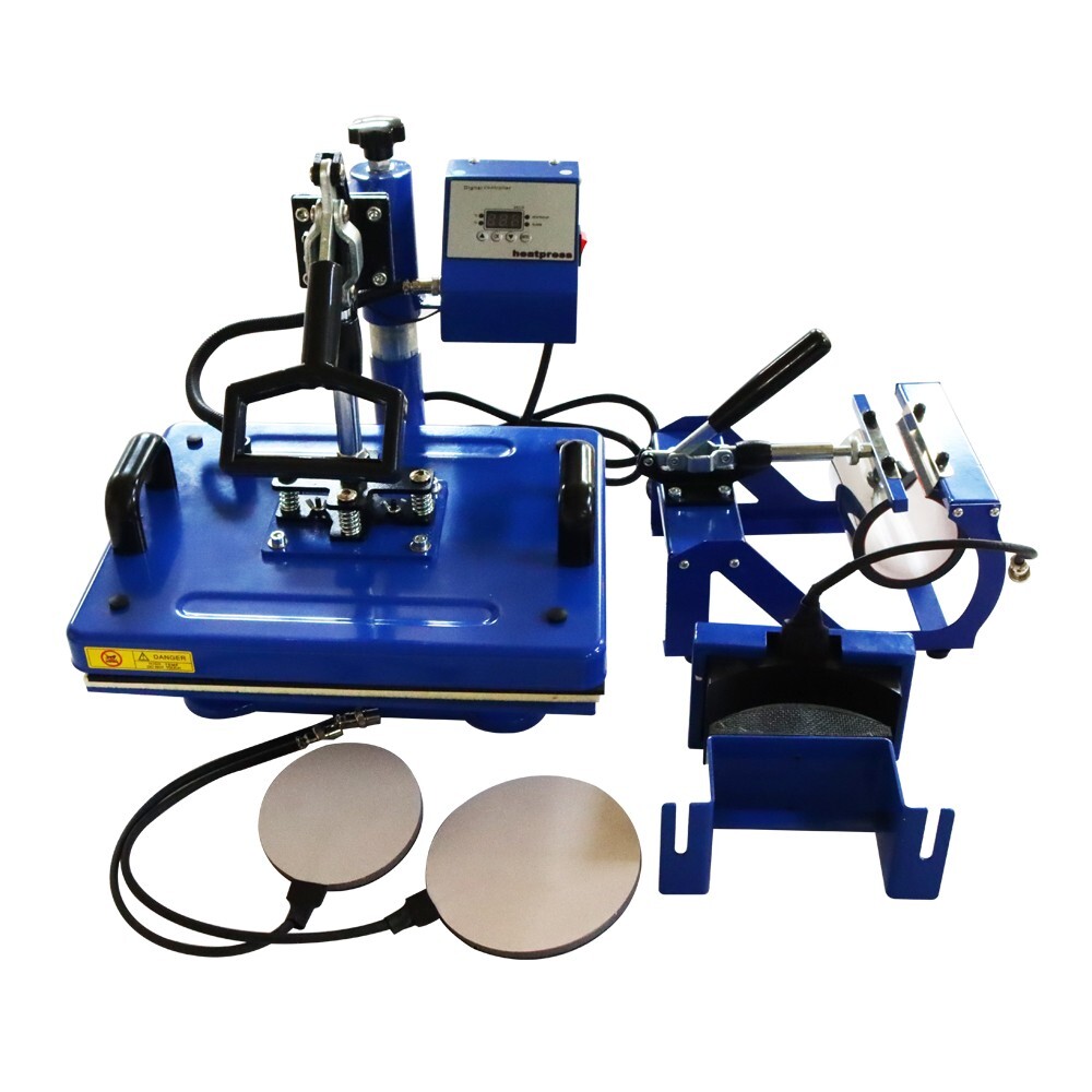 110V 5in1 Heat Press Machine Digital Transfer Sublimation Tshirt Cap Mug Plate