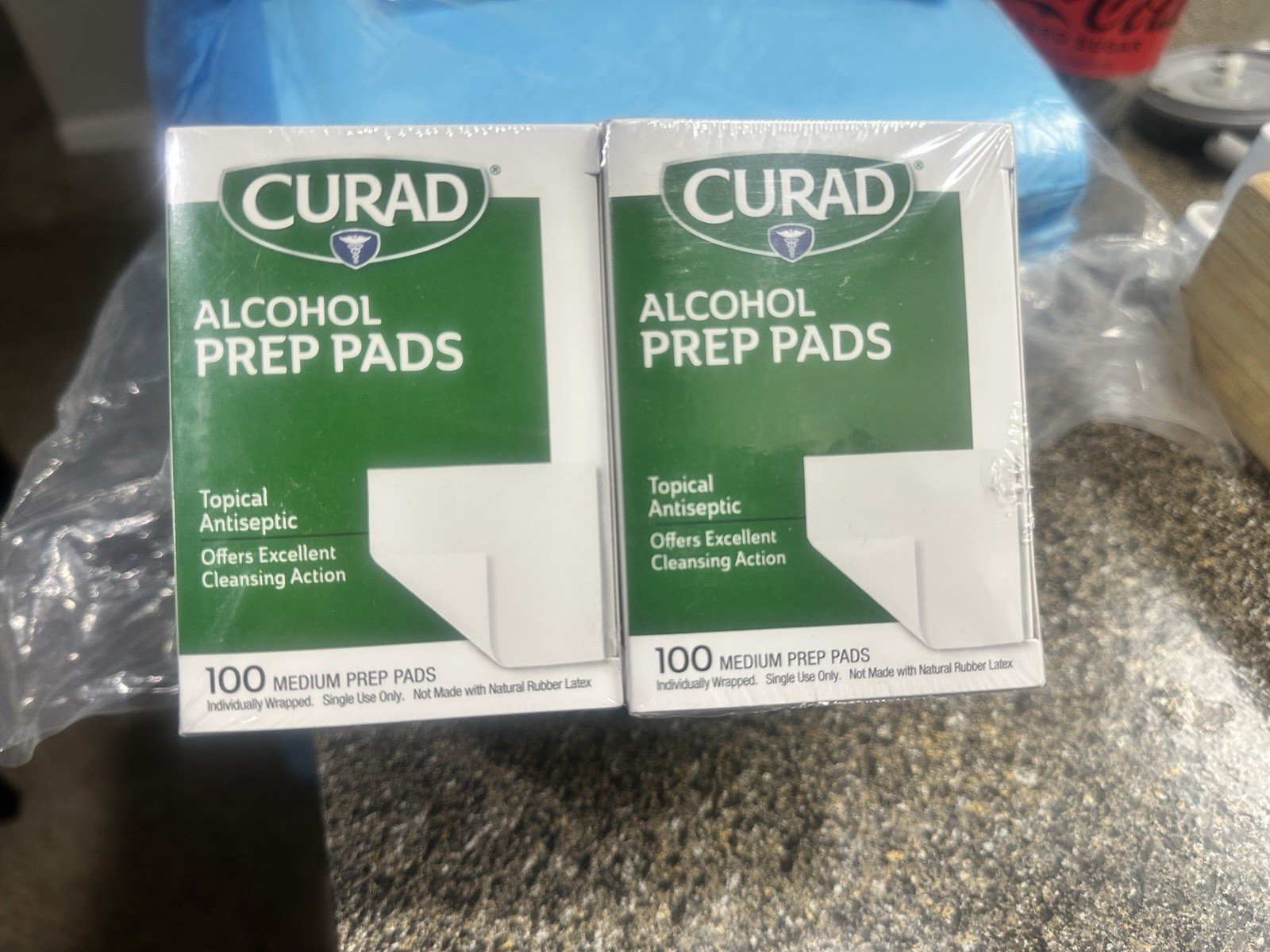 CURAD Sterile Alcohol Prep Pads Medium Antiseptic 100 Count Alcohol Formulation