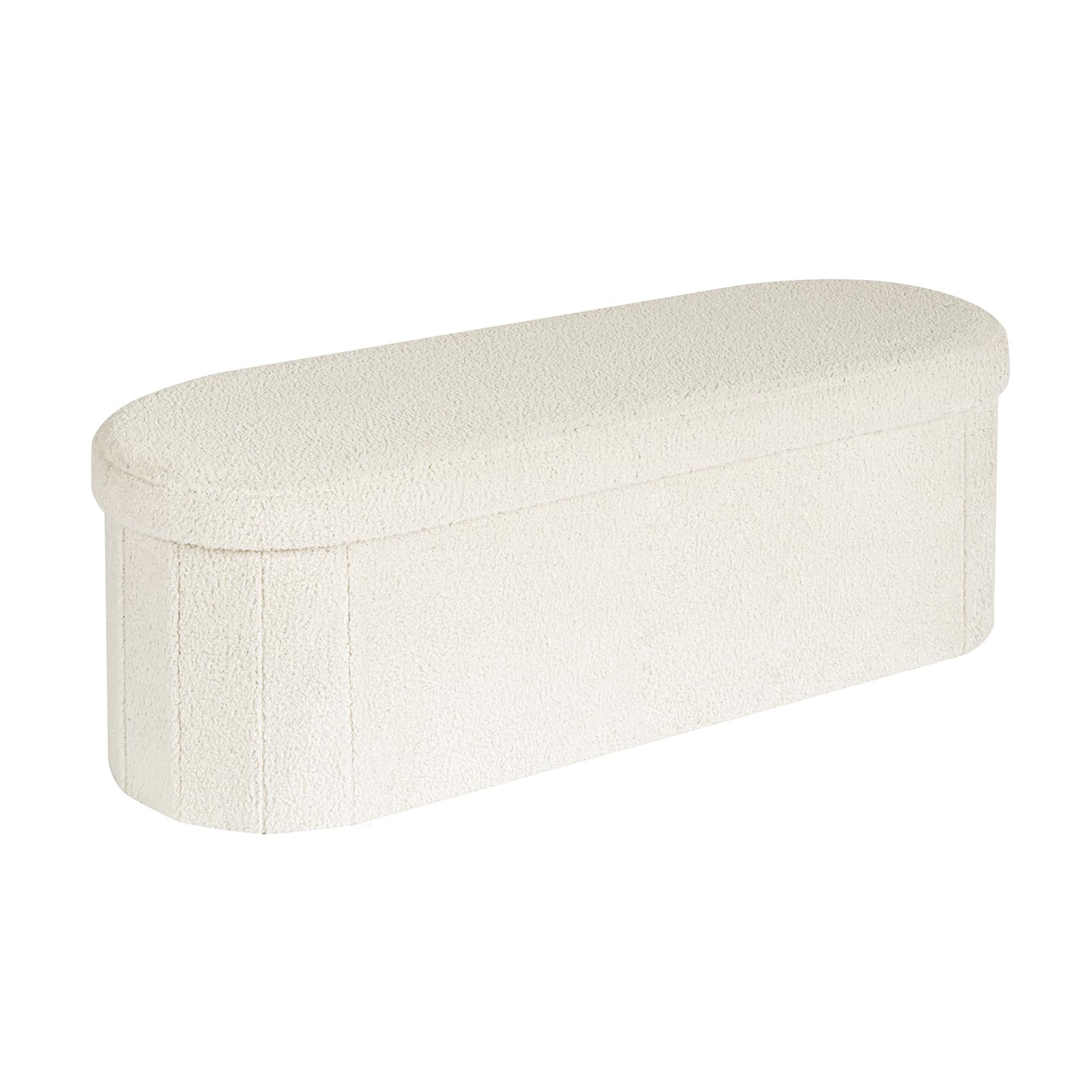 Storage Ottoman Bench Tufted Oval Ottomans Bench Foot Rest Toy Chest Box Velvet