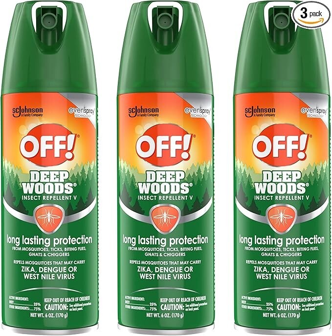 OFF Deep Woods Insect Repellent Aerosol, 6 oz Bug Spray (Pack of 3)