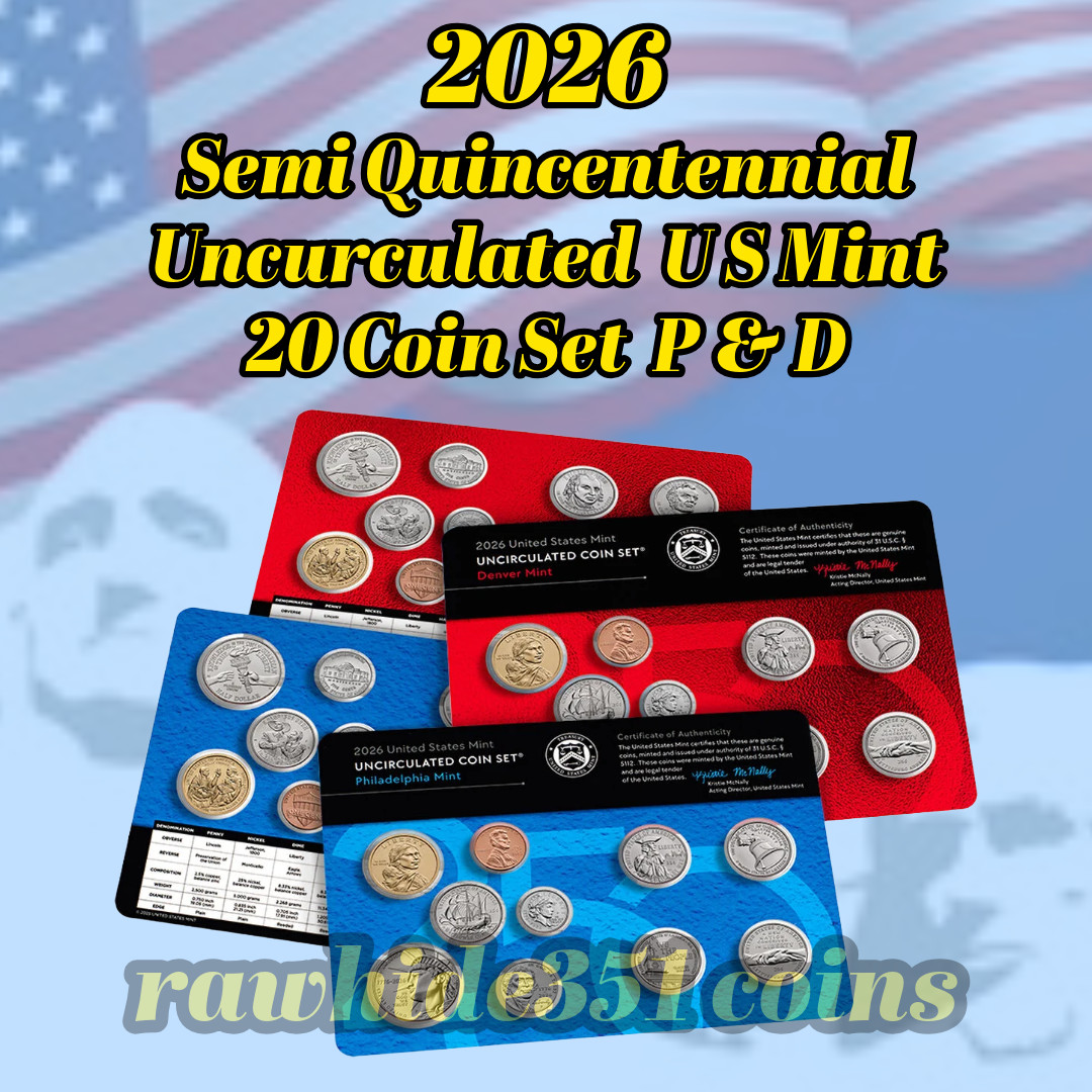 2026 SemiQ-P&D Uncirculated Set 250TH Anniversary 20 Coin Set OGP COA
