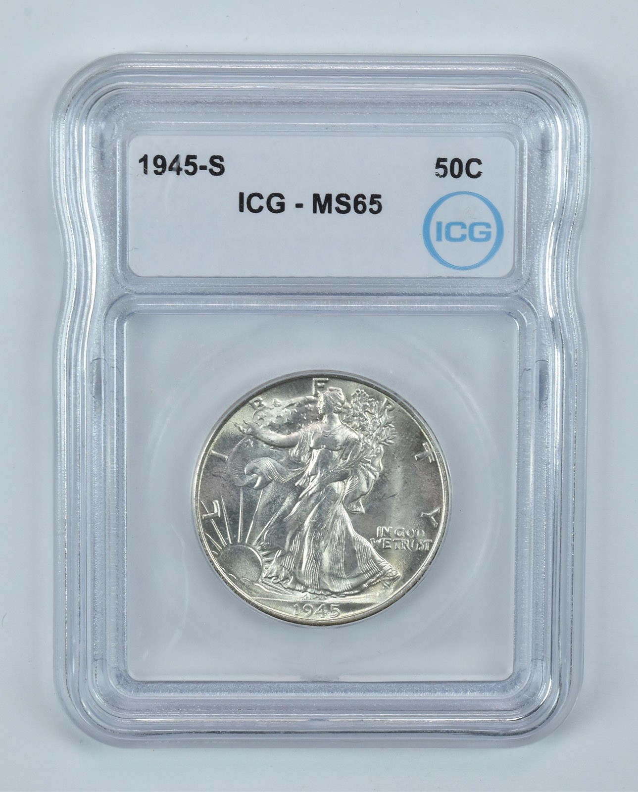 1945-S Walking Liberty Half Dollar MS65 ICG