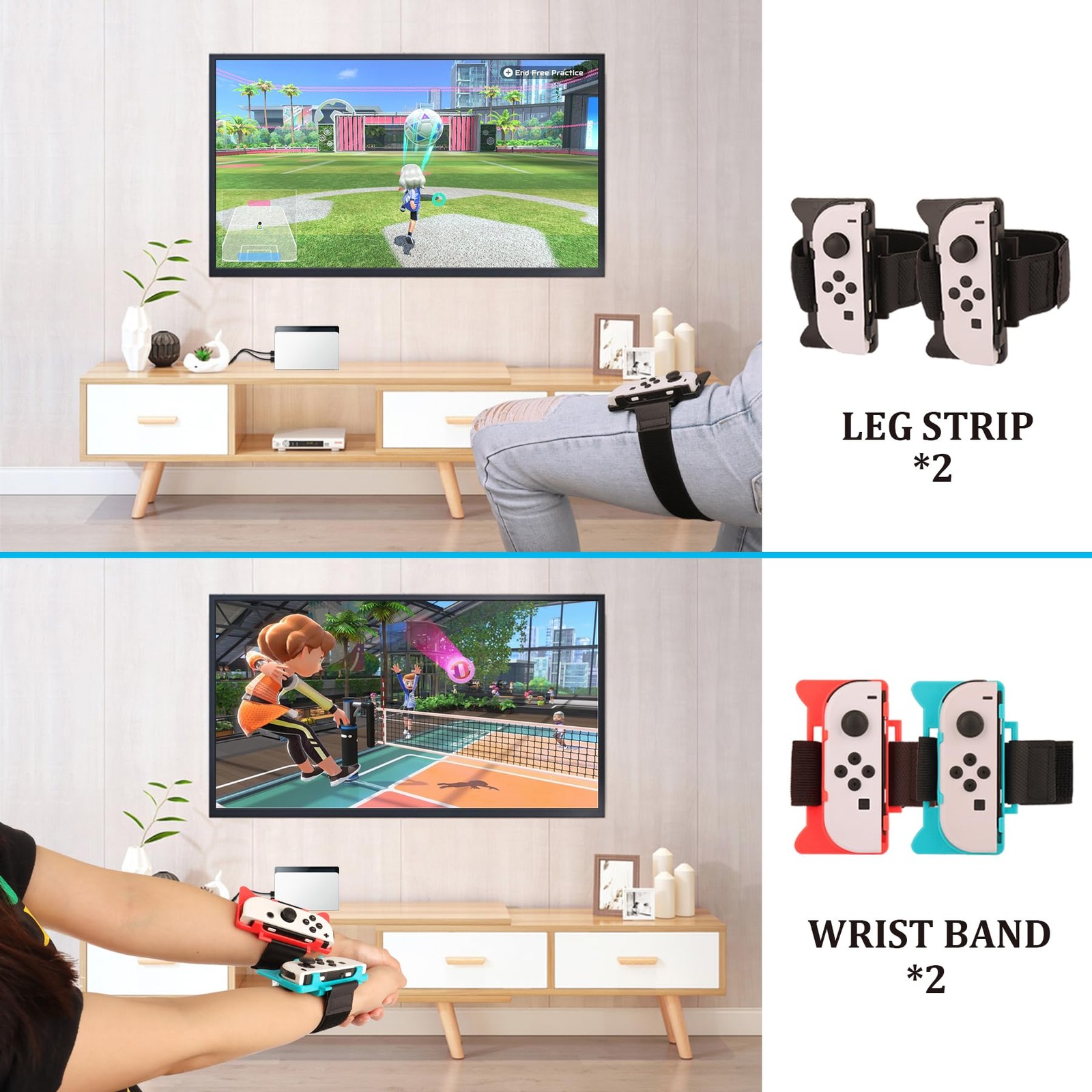 WEILE Switch Sports Accessories Bundle - Accessories, red, blue