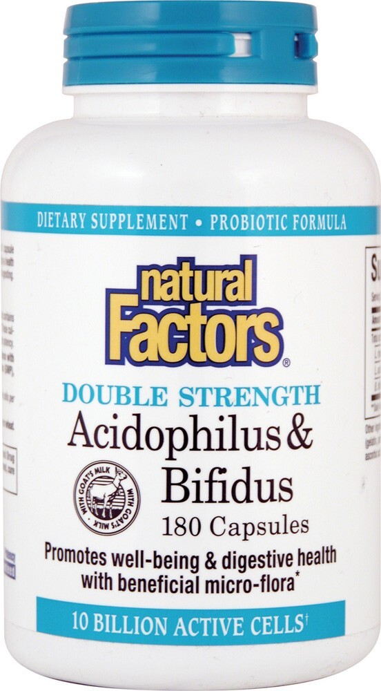 Natural Factors, Acidophilus & Bifidus Double Strength, 180 caps