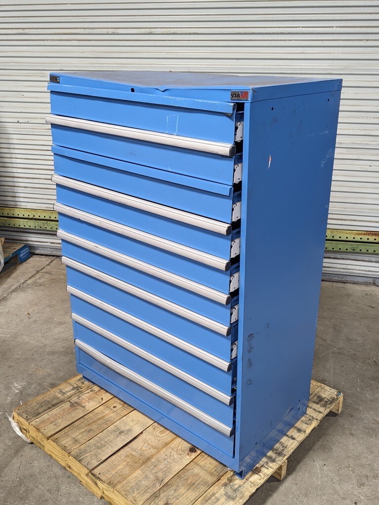 Lista 10 Drawer Modular Storage Cabinet 59 x 40 x 22 Steel Blue PARTS / REPAIR
