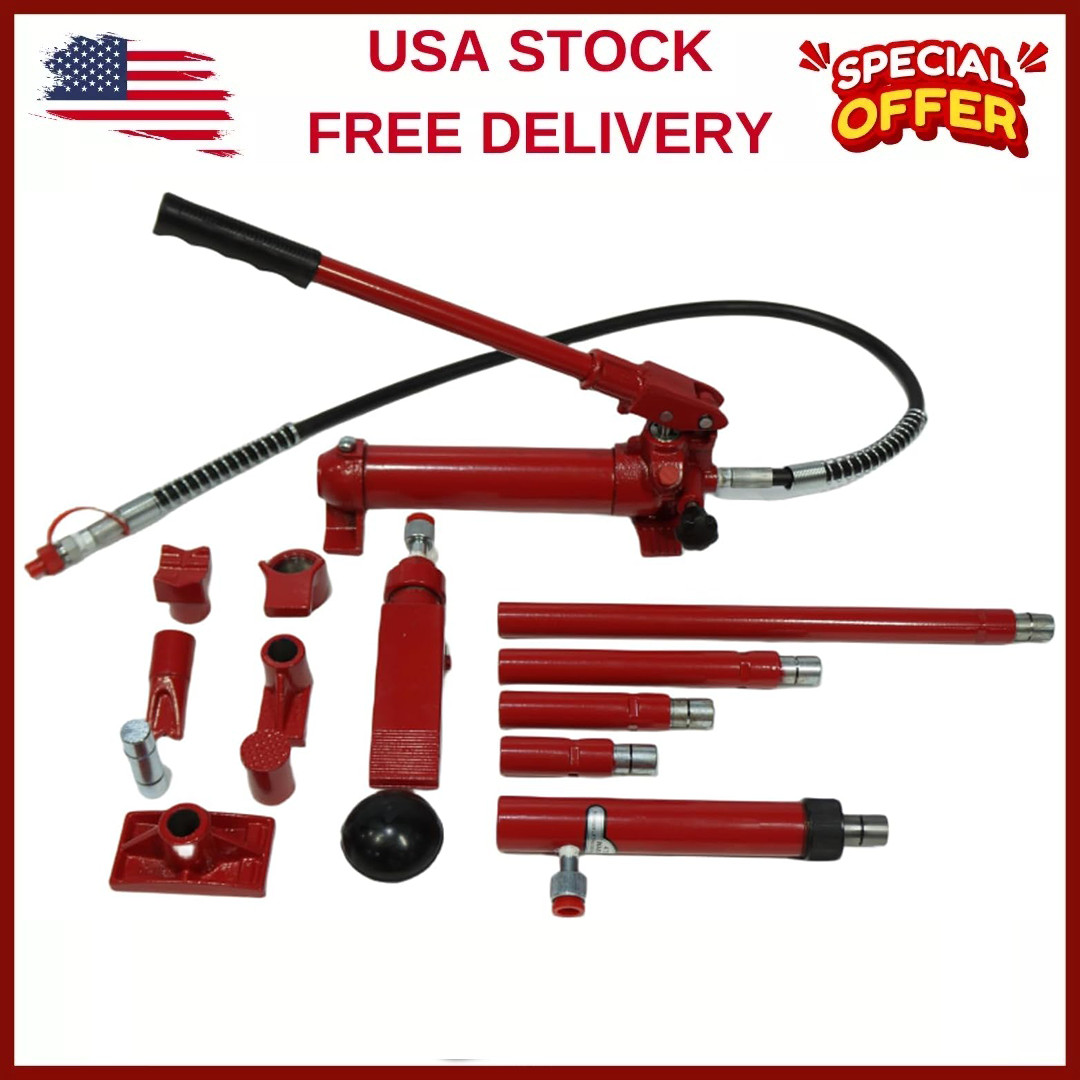 10T Porta Power Hydraulic Jack Kit,Hydraulic Multifunctional Jack,20000LB,Repair