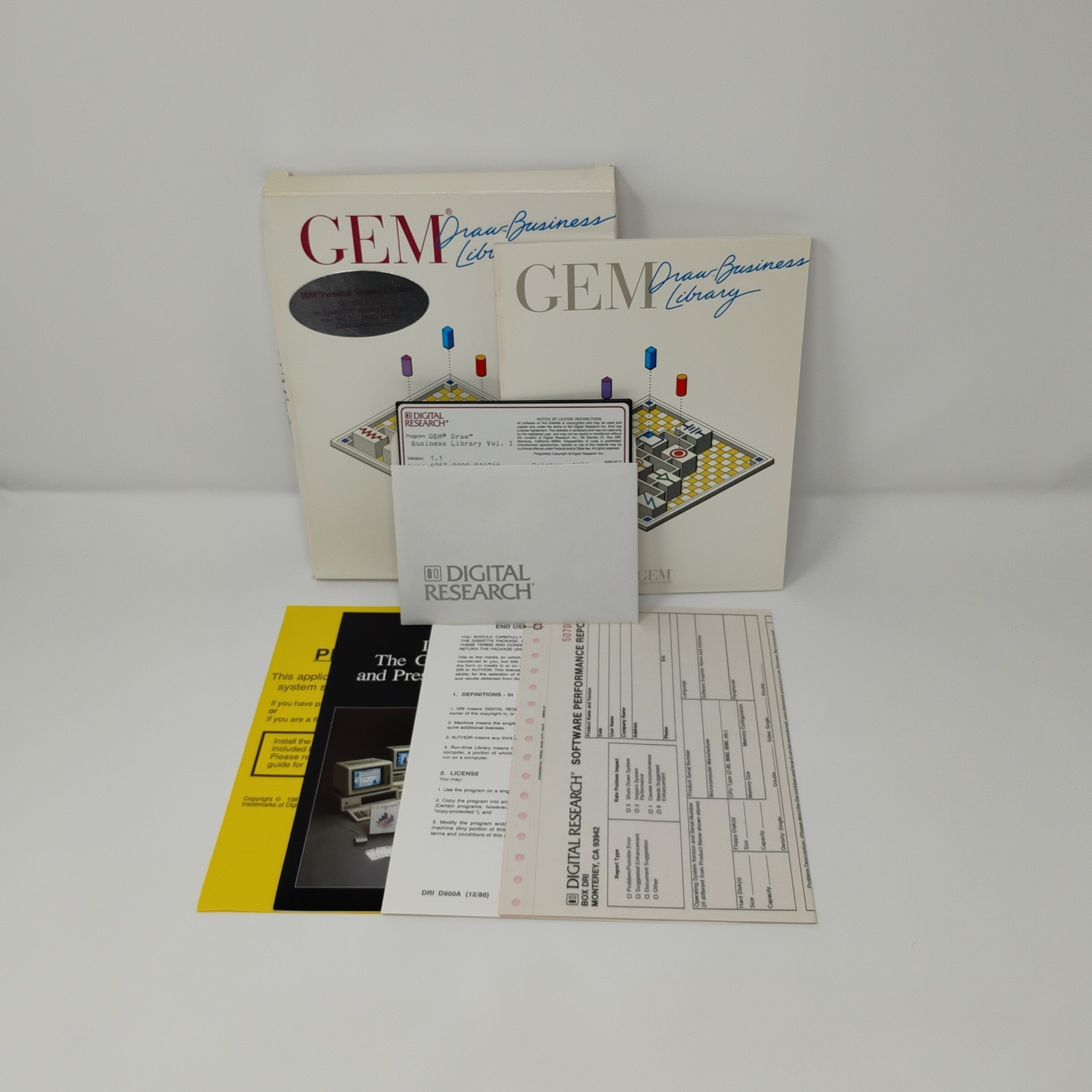 GEM Draw Business Library 1.1 Digital Research IBM PC DOS 5.25" Floppy Disk 1986