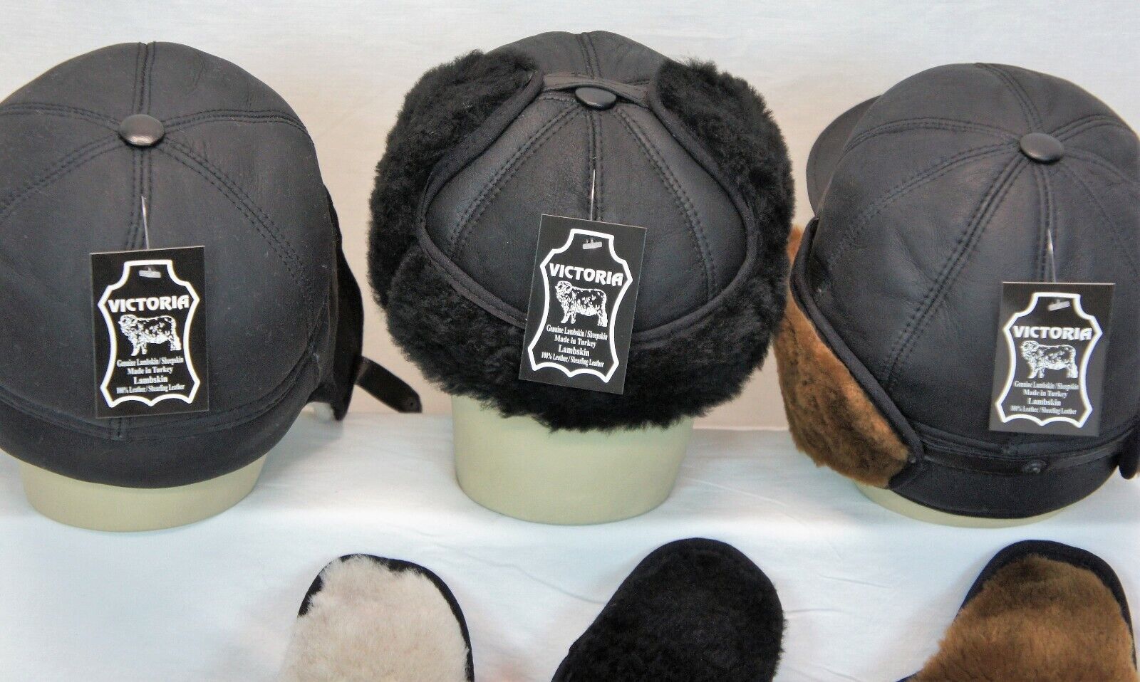 Real Sheepskin Shearling Leather Aviator Trapper Ushanka Elmer Fudd Hat M-3XL