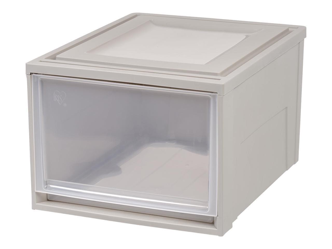 IRIS Stackable Storage Drawer 10.85 gal Gray/Translucent Frost 170523