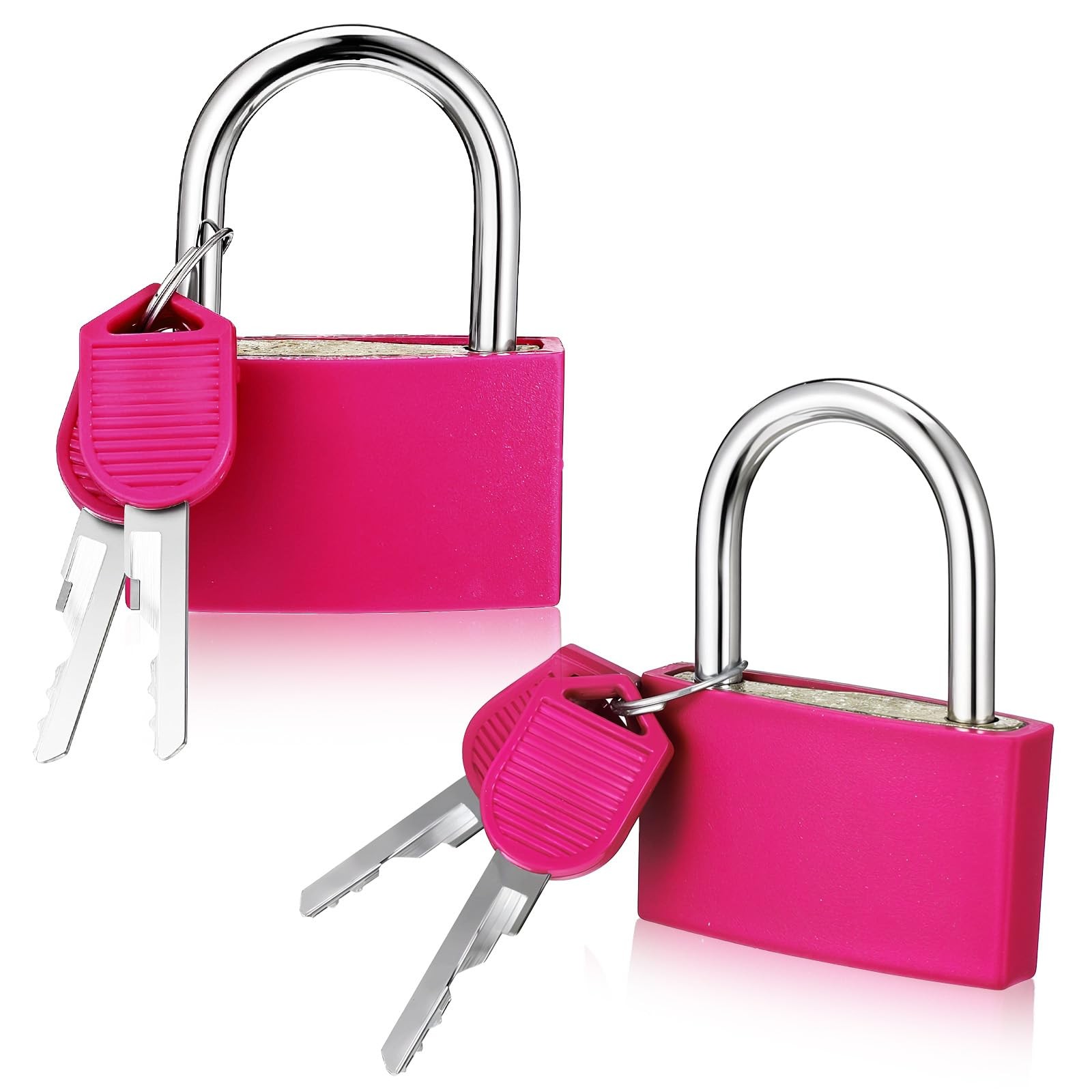 Gjinxi 2Pcs Gym Locker Lock with Key, Aluminum Pink Locker Lock with 1.65inch...