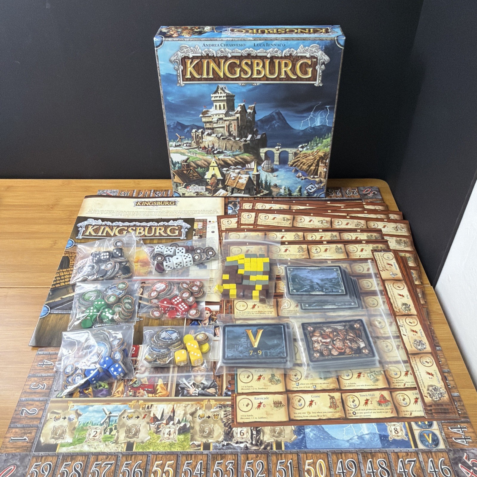 Kingsburg Board Game 2011 Fantasy Flights Games Cards Sleeved Complete in Box