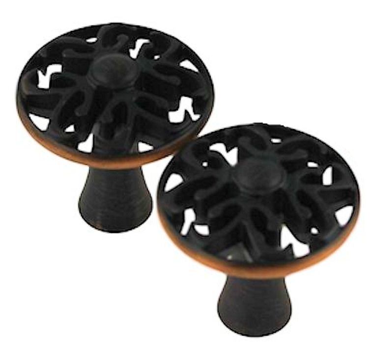 (2 Pack) 1-1/4" Panache Knobs Bronze with Copper Highlights
