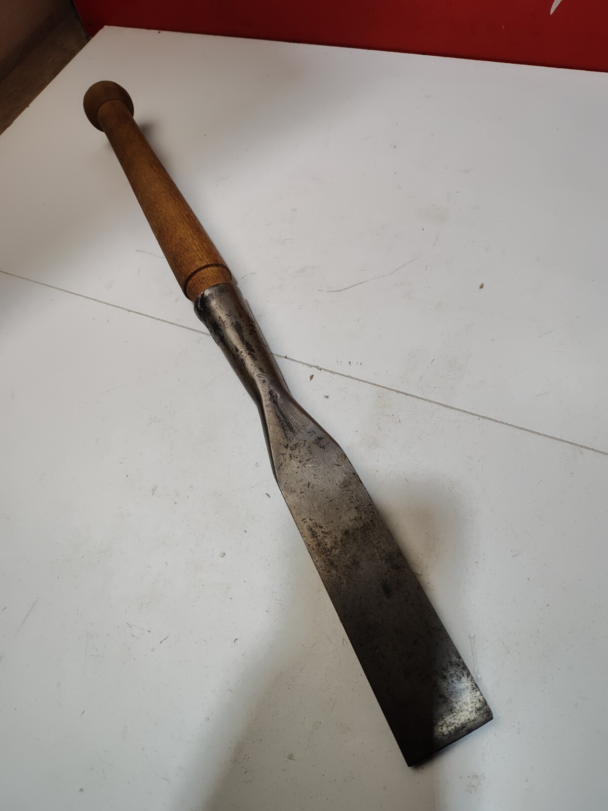 Early Jackson 1-7/8" Socket Chisel Bevel Edge Timber Frame Shipwright Barn Slick