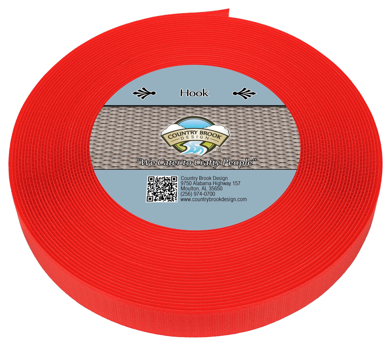 Country Brook Design® Hot Orange Sew On Hook Only (1 inch, 25 yards)