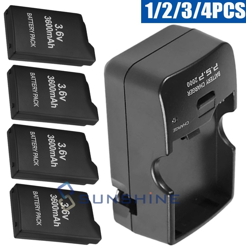 Rechargeable Battery & Charger Kit For PSP 2000 3000 3600mAh 3.6V PSP 2001/3001