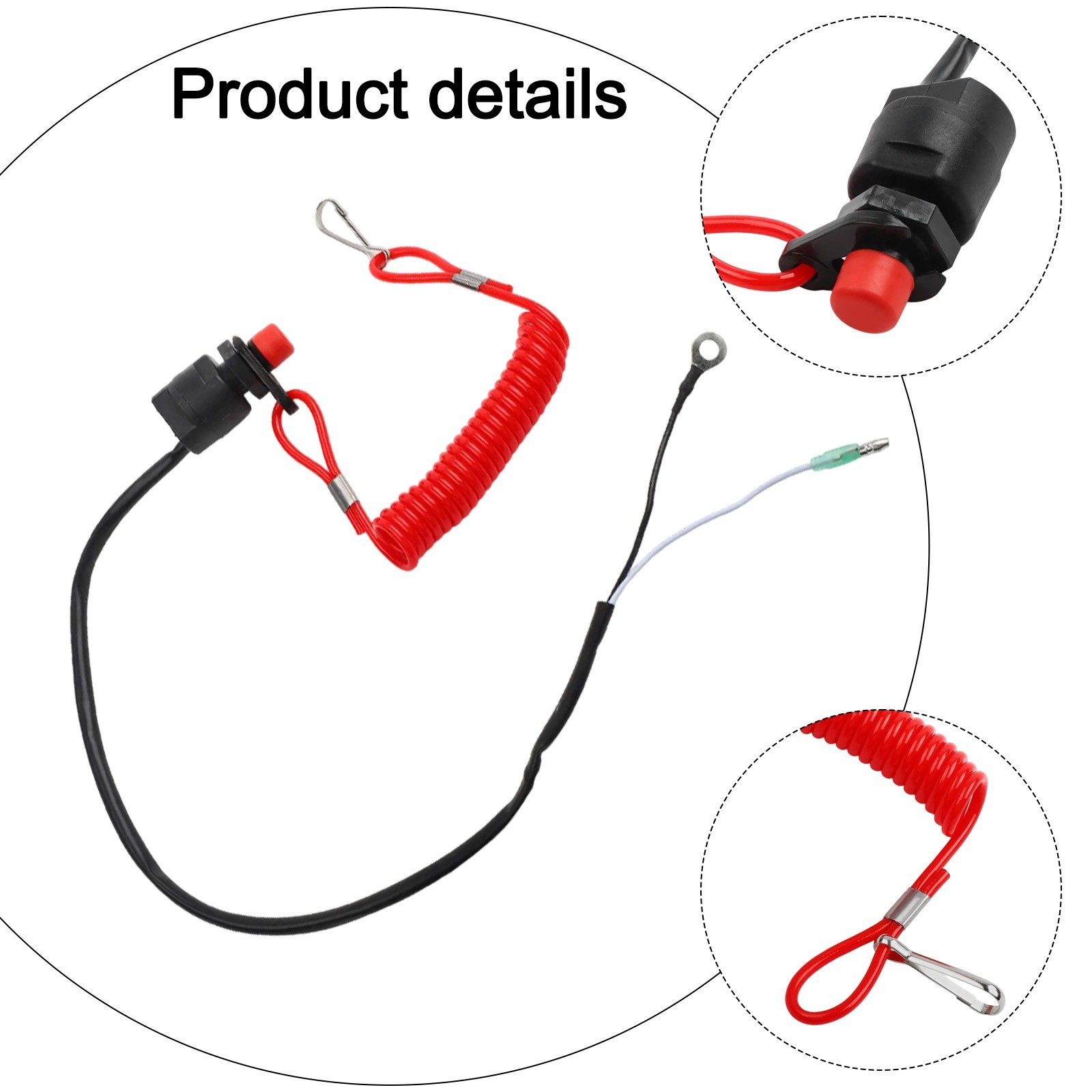 Boat Motor Engine Lanyard Kill Stop Safety Tether Switch 80 Characters