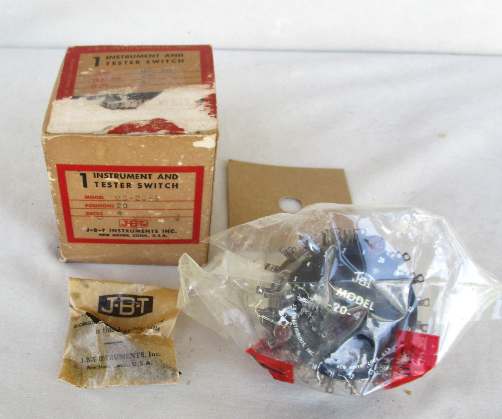 JBT Instrument and Tester switch MS-20-4 20 position 4 deck NOS IN The Box