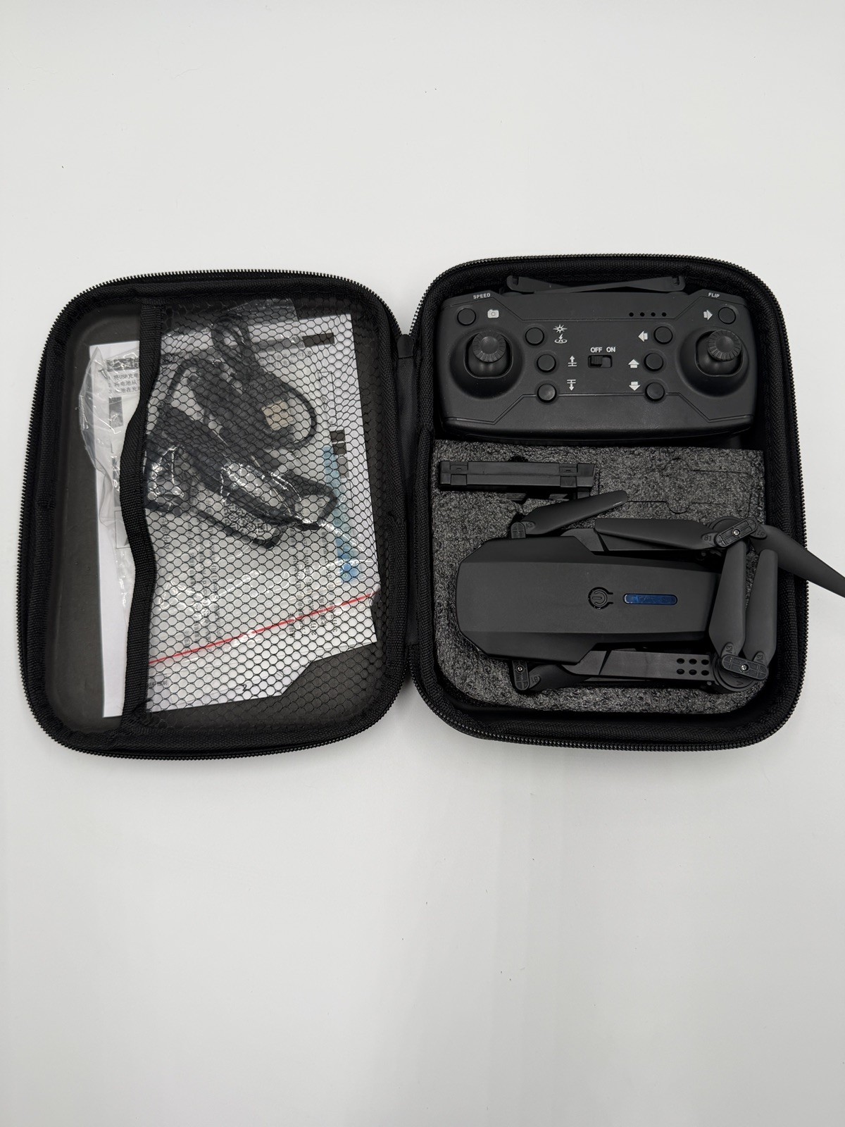 Foldable WiFi FPV Drone w/ Camera RC Quadcopter E88 E99 Style + Case Remote
