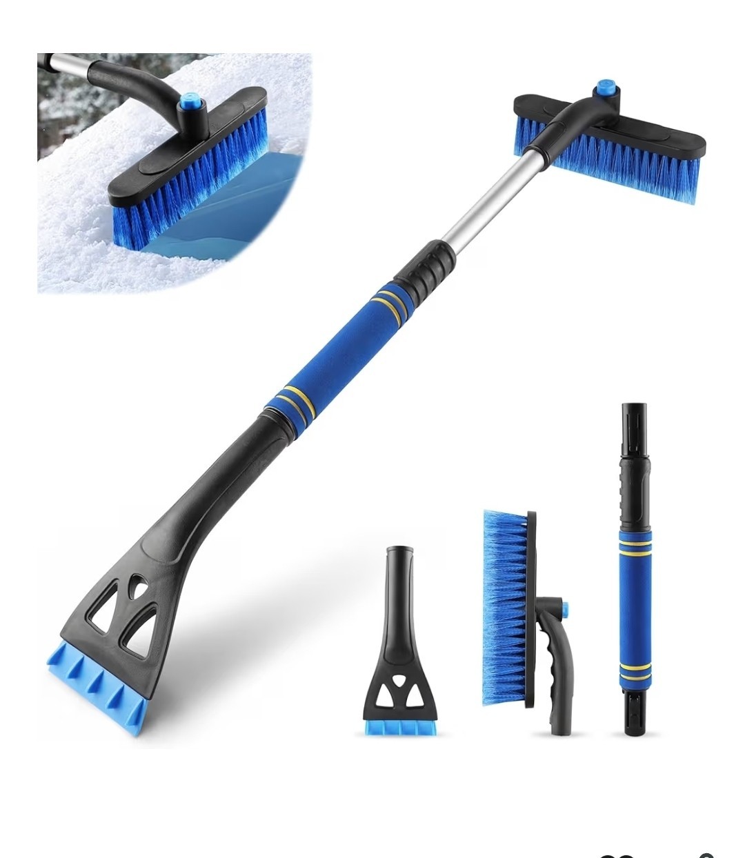 LivTee 32" Extendable Ice Scraper & Snow Brush for Car Windshield