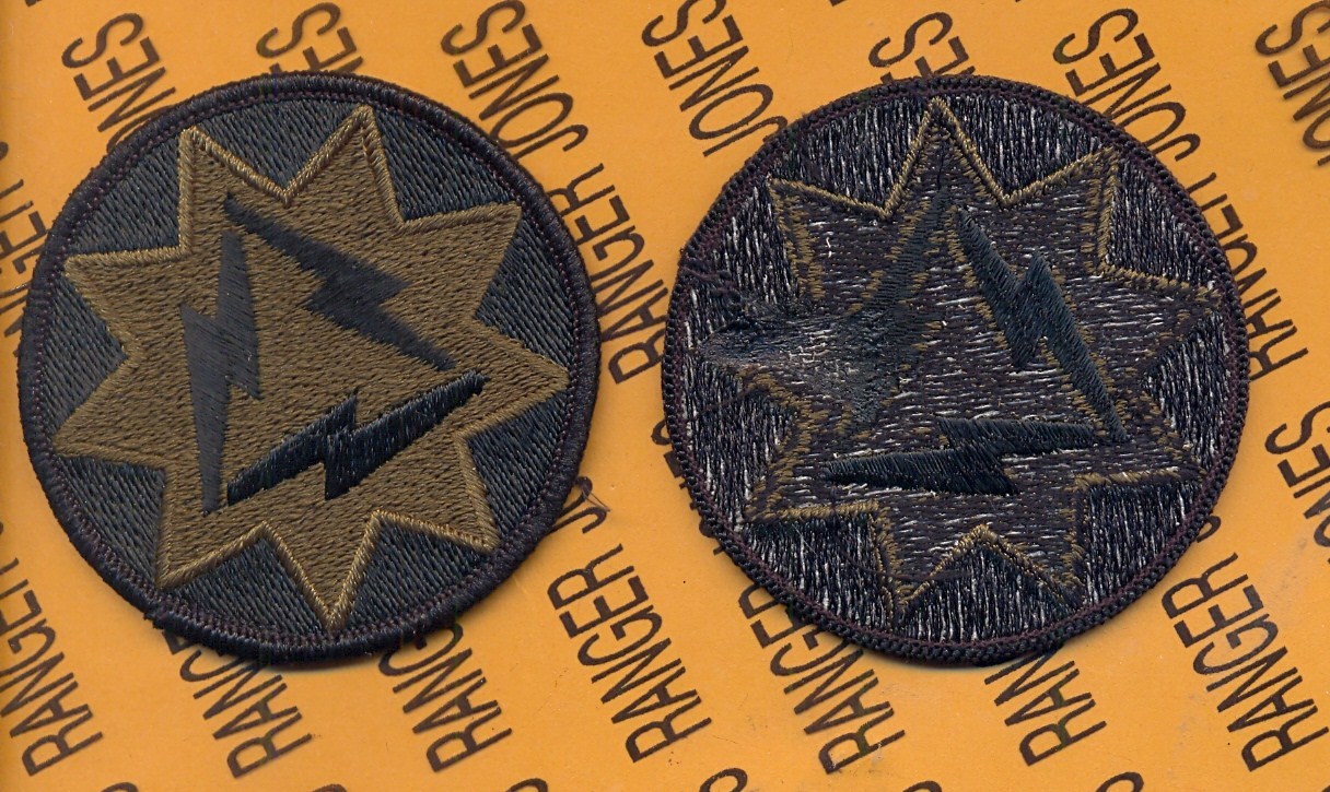 US Army 93rd Signal Brigade OD Green & Black Duty uniform patch m/e