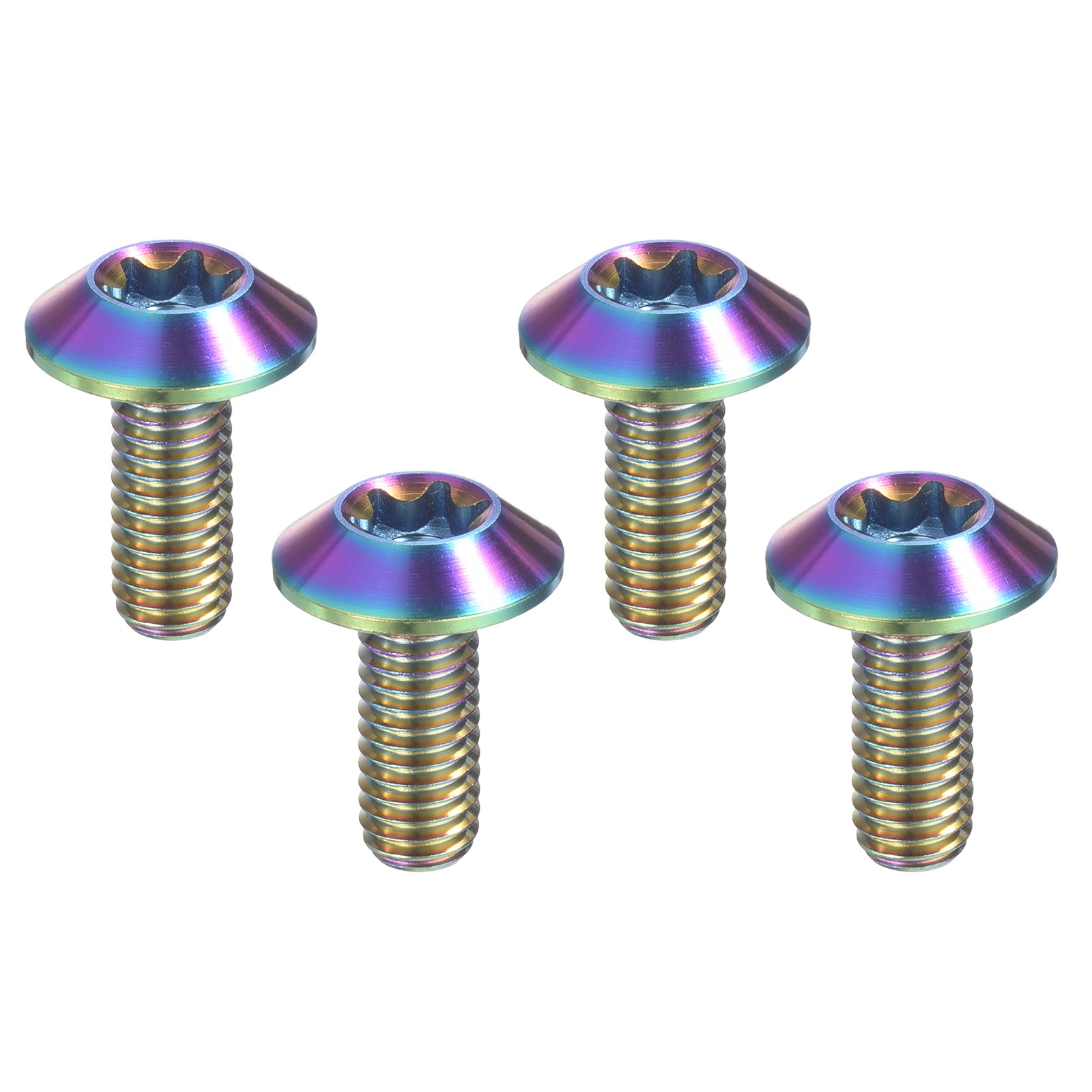Titanium Bicycle Stem Bolt, Umbrella Head Bolt M6x15mm & 4Pcs & Colorful