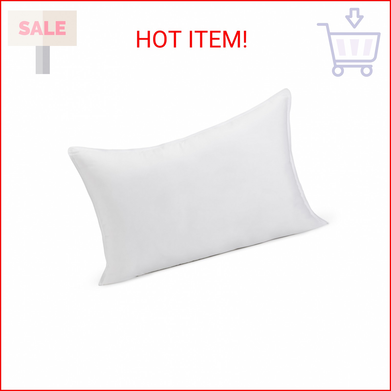 Amazon Basics Down Alternative Bed Pillow, Medium Density for Back and Side Slee