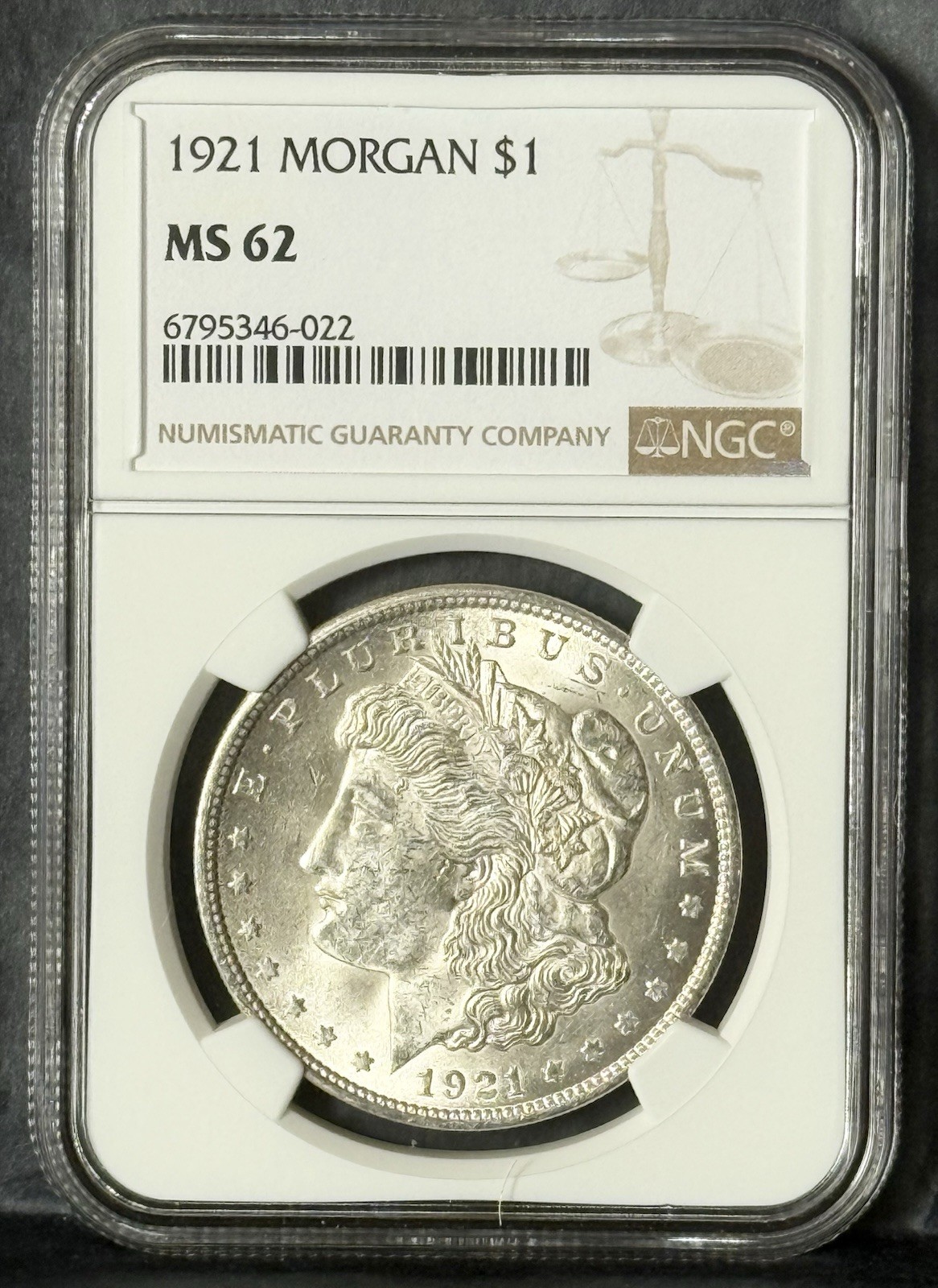 1921 ** Morgan Silver Dollar ** NGC MS62 **