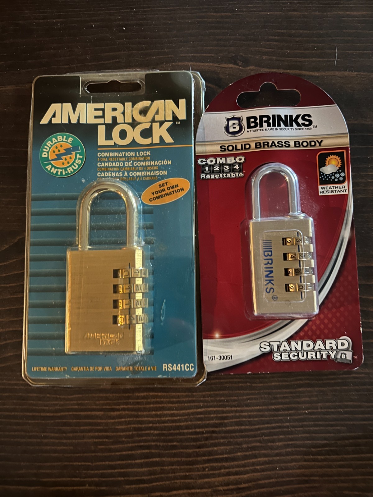 New American Locks and Brinks Combination Locks Set of 2 Sealed