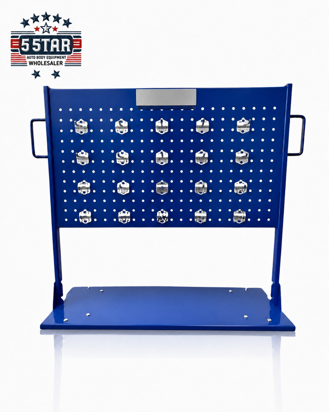 AUTO BODY FRAME MACHINE TOOLS AND CLAMPS PORTABLE TOOL CART WITH 20 HANGERS!!
