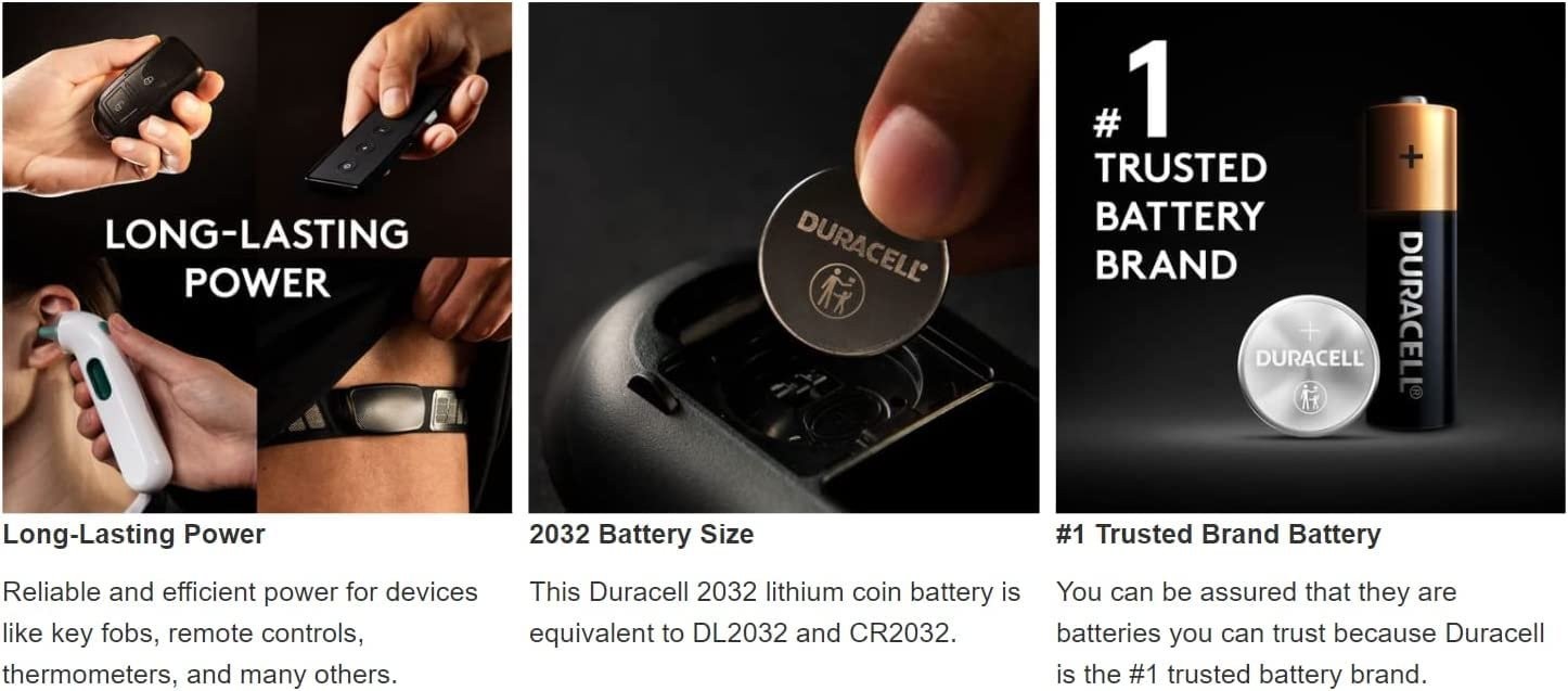 Duracell Lithium 2032 Coin Batteries, 12-Count