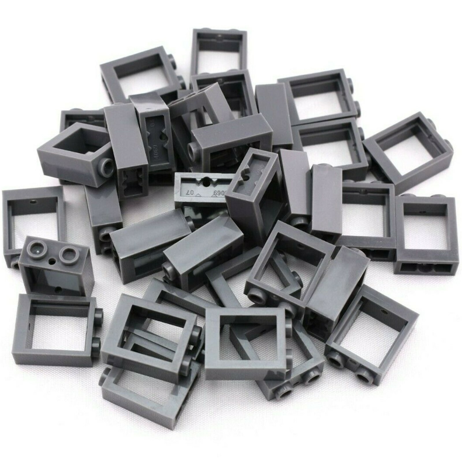 TCM BRICKS Dark Bluish Gray 1X2X2 Window Flat Front No Glass X25 Compatible Part