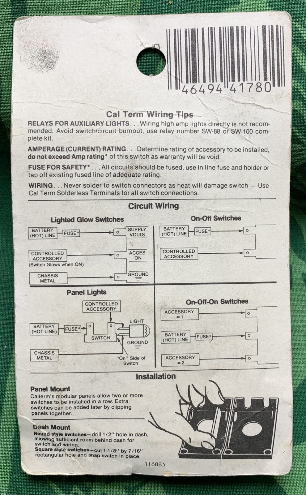 Calterm Electronics Chrome Handle Toggle Switch 35 Amp Heavi-Load Rated SW-78