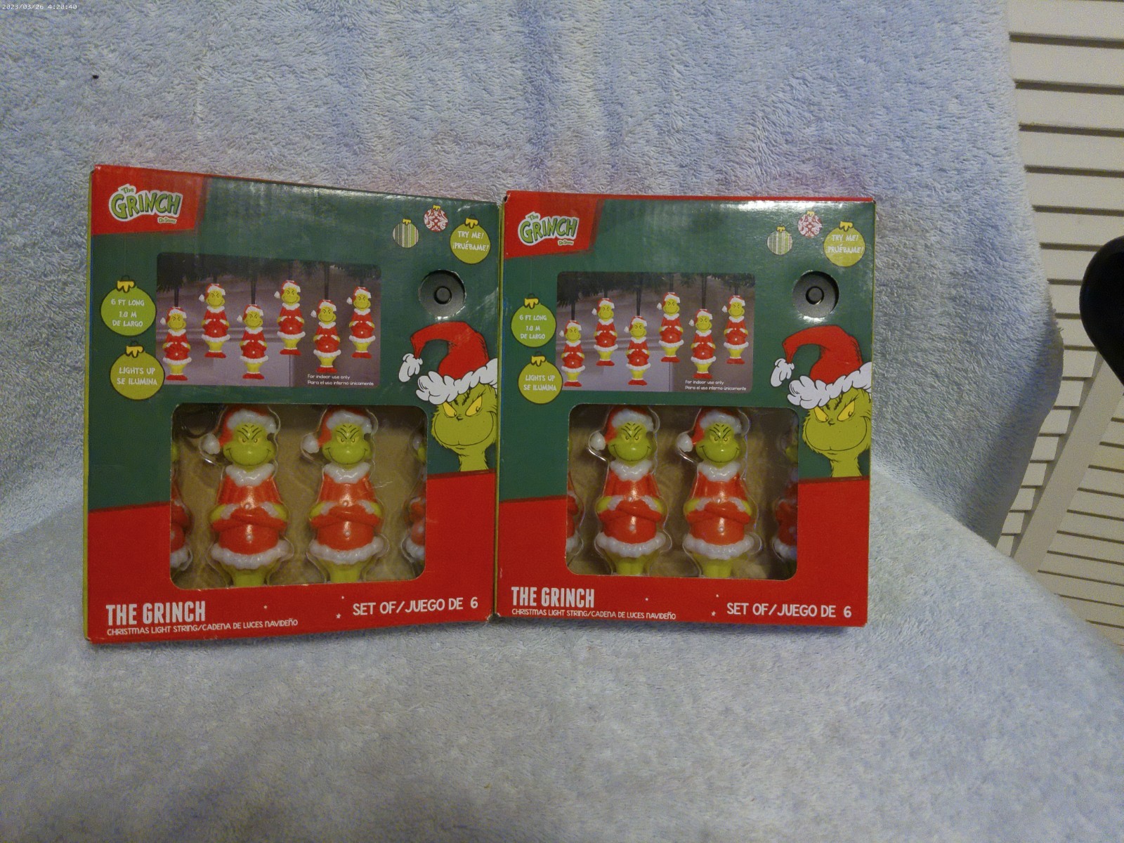2 Sets Of Gemmy The Grince Dr. Suess Light Up Light Strings Each 6 Ft. Long New